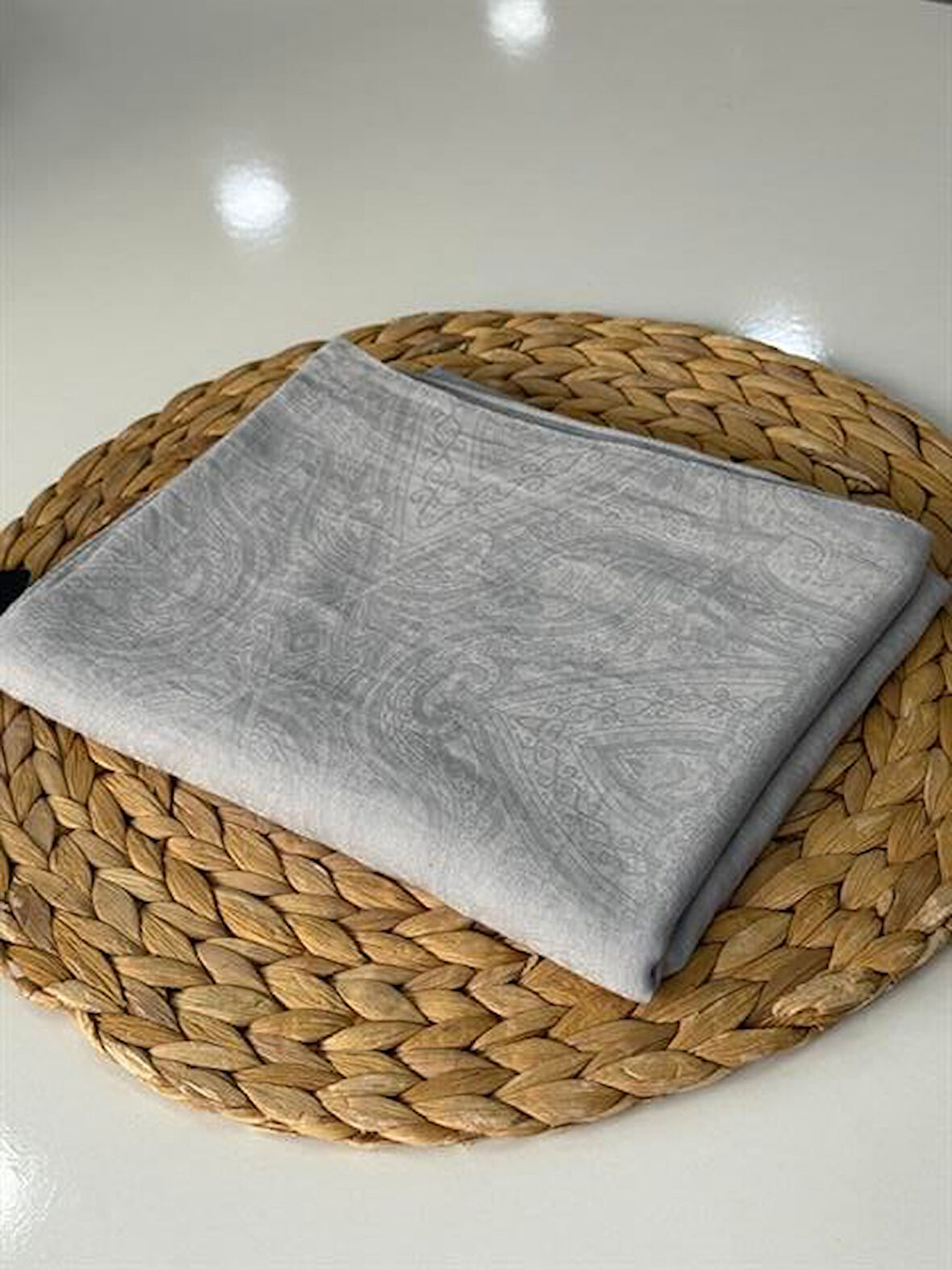 Pamuk Etro Kraş Şal Gümüş Gri