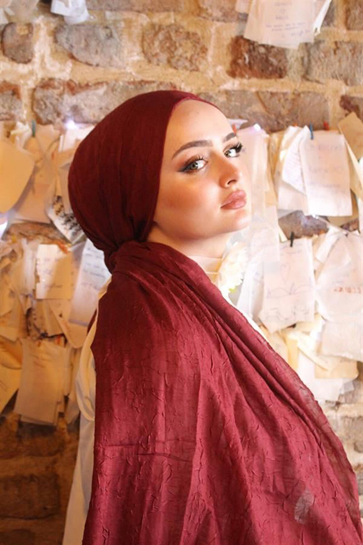 Bambu Kraş Şal Bordo 156