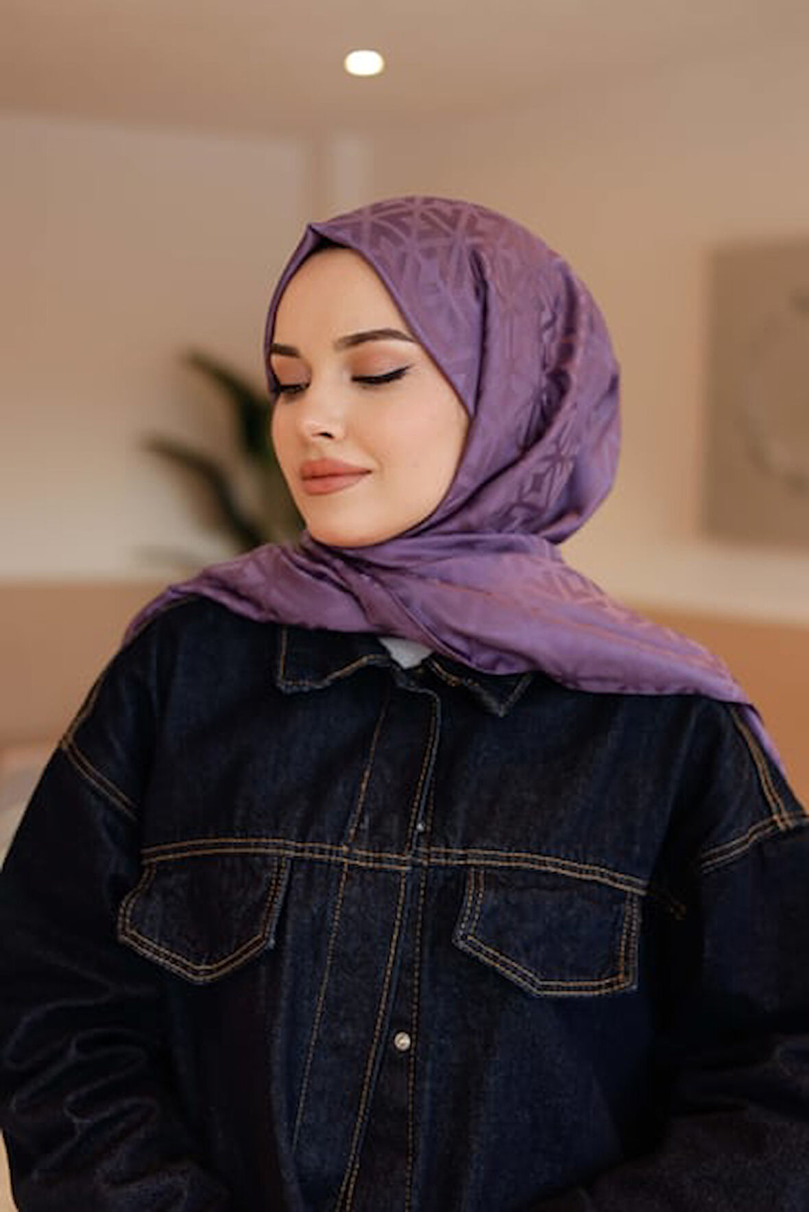 İpeksi Jakar Deluxe Şal Mor