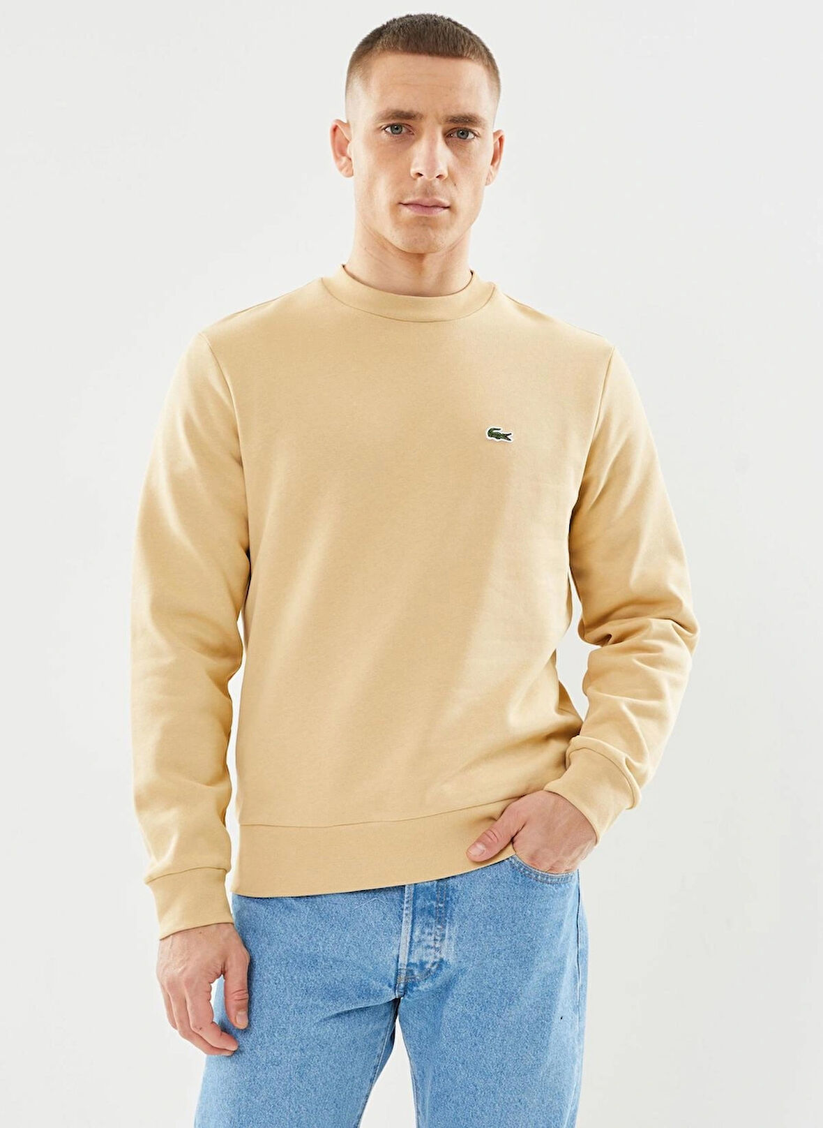 Lacoste Erkek Bej Klasik Fit Sweatshirt 
