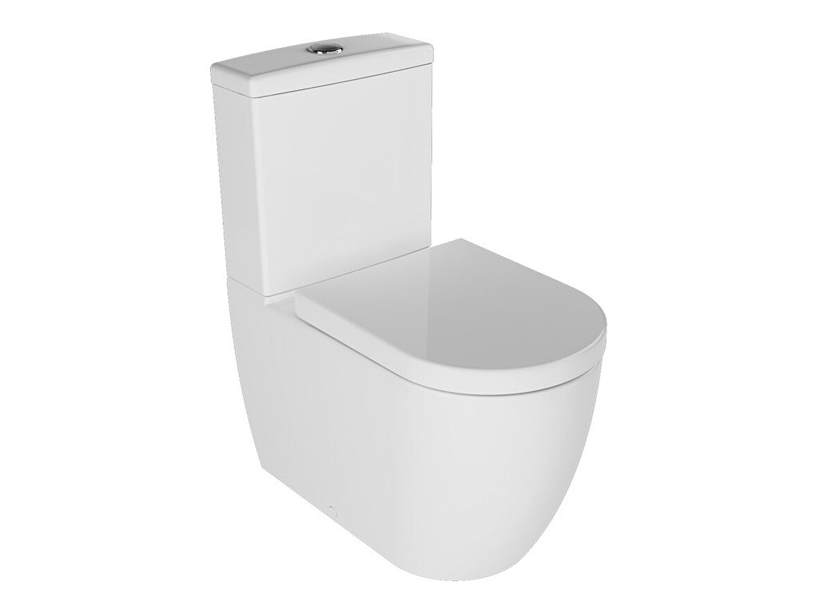 Quarter Bath Deep Duvara Sıfır Klozet Takımı Parlak Beyaz (Rezervuar ve Kapak Dahil) - 63 cm