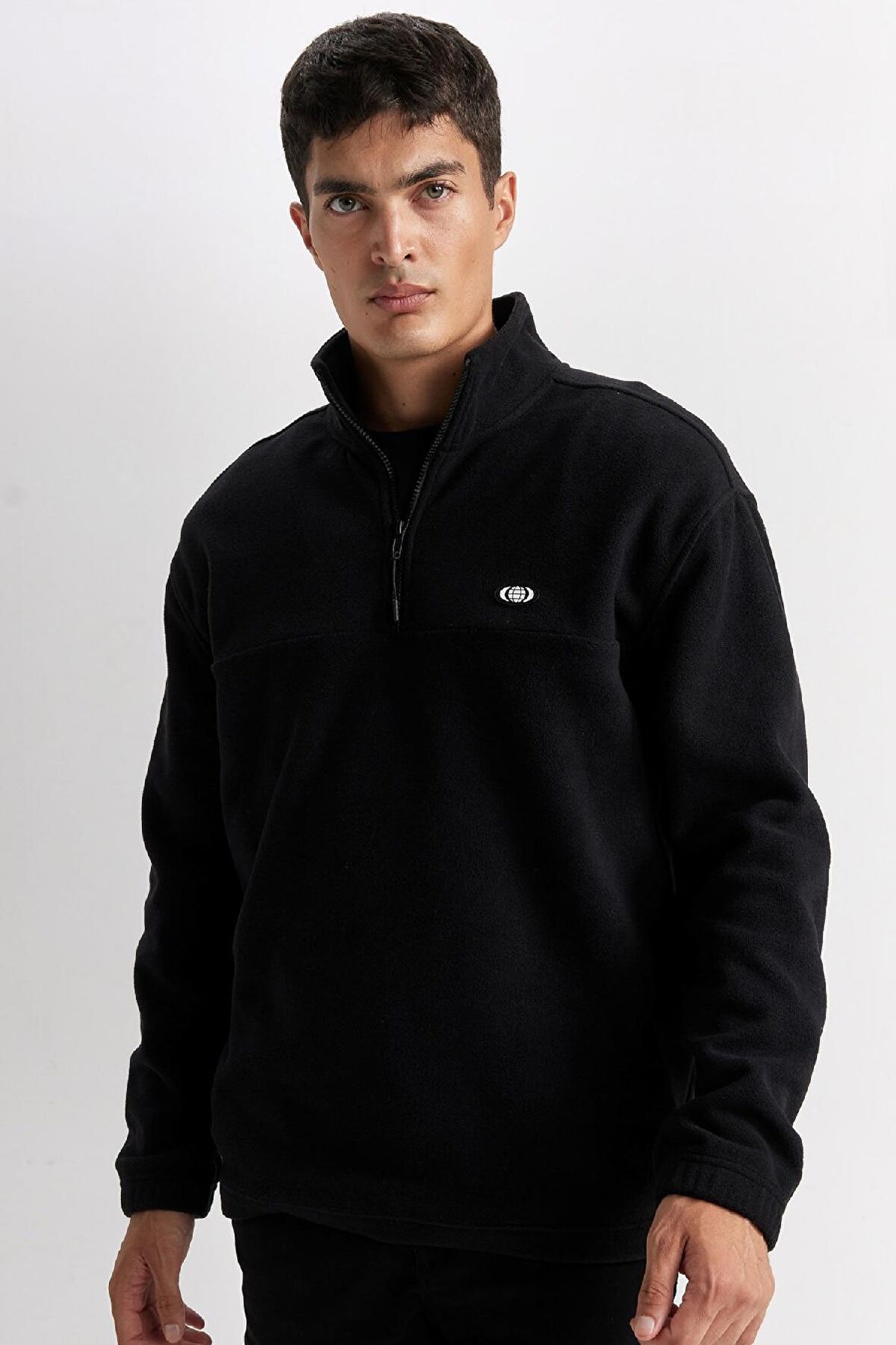 Relax Fit Dik Yaka Polar Sweatshirt