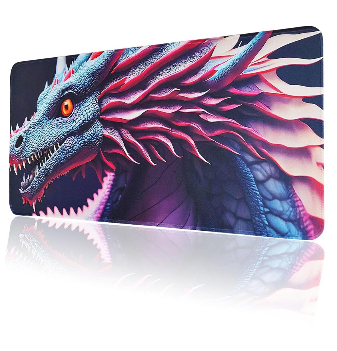 70x30cm Mouse Pad Kaymaz Kauçuk Taban Dikişli Gaming Oyuncu Mousepad Ejderha