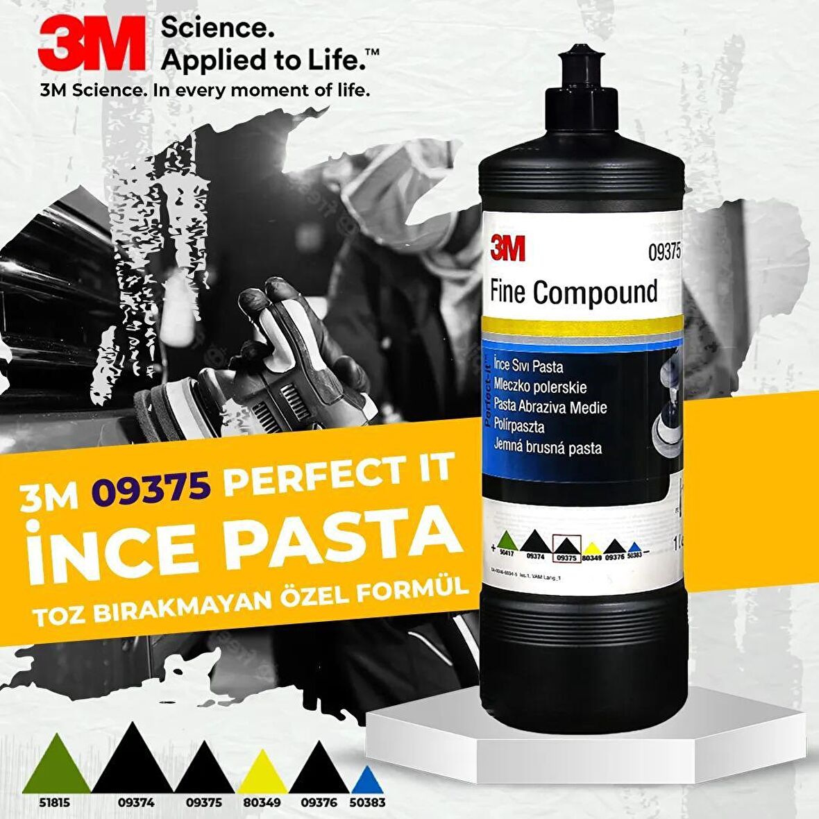 3M 09375 Perfect It Kılcal Çizik Çıkarıcı İnce Sıvı Pasta 1 LT