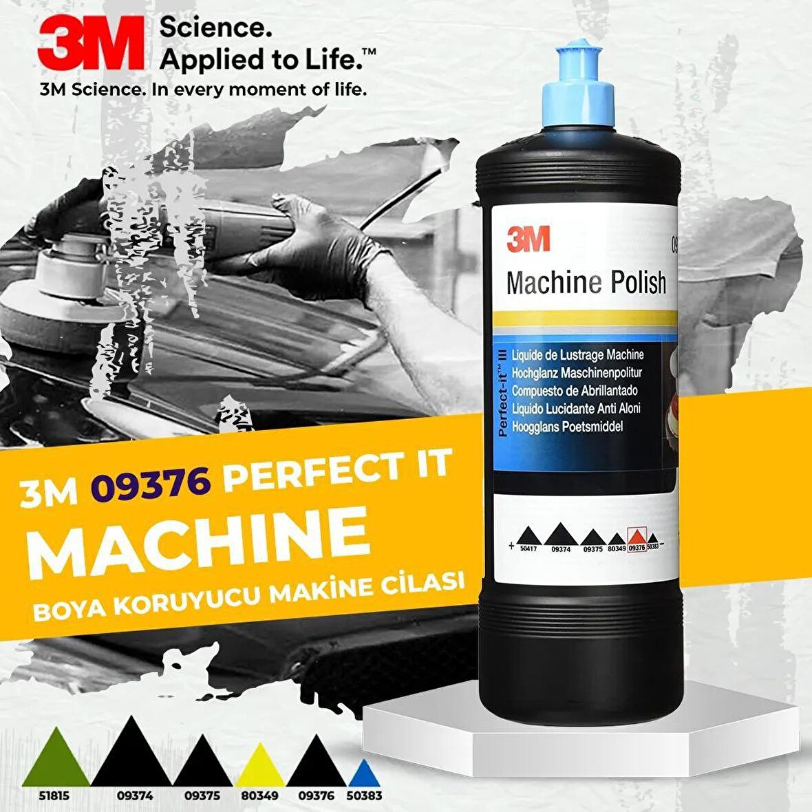 3M 09376 Perfect-it II Adım 3 Boya Koruyucu Makine Cilası 1 LT