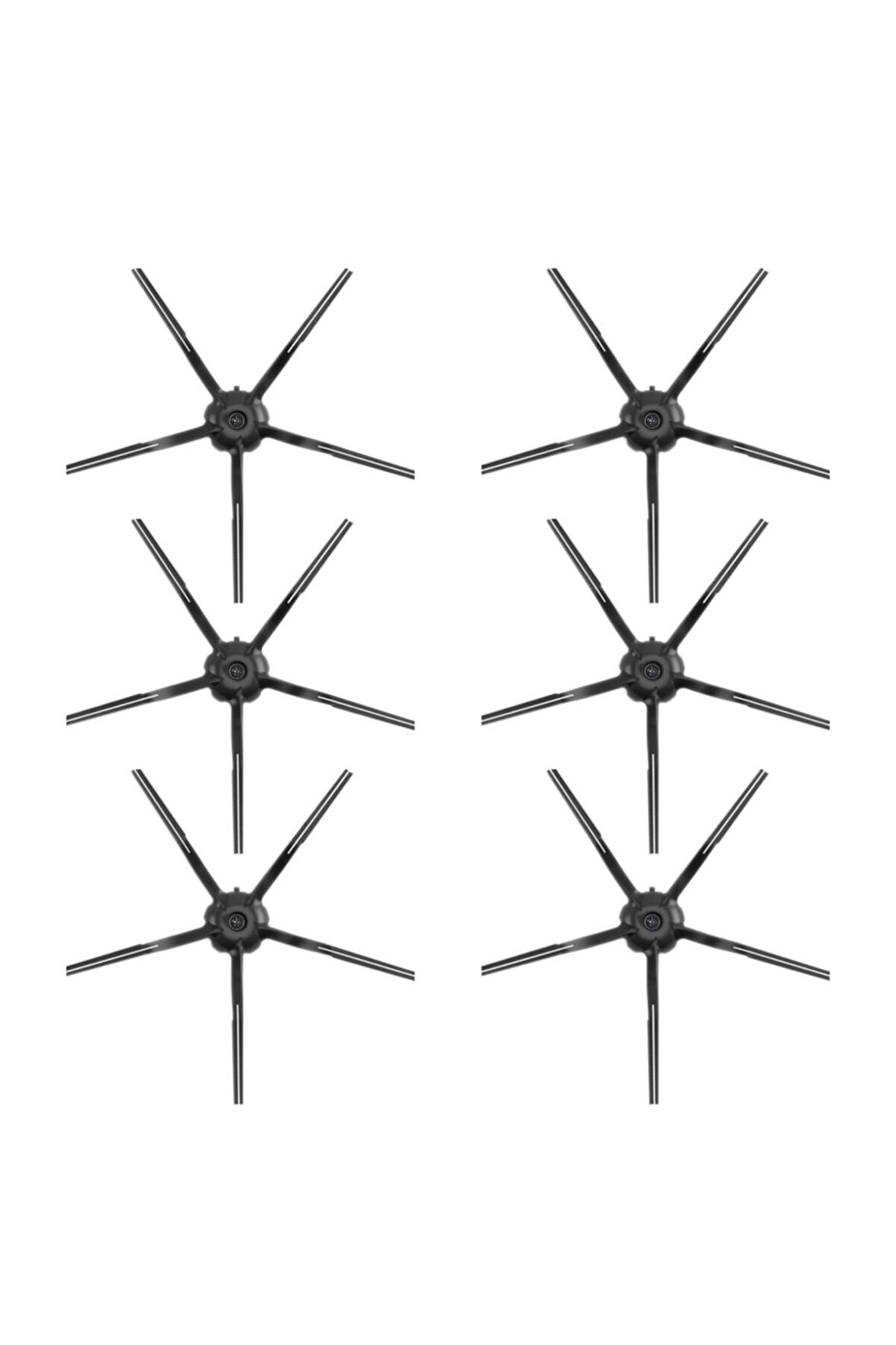 Roborock S6 Pure Vacuum Cleaner Uyumlu 6 Adet Siyah Yan Fırça