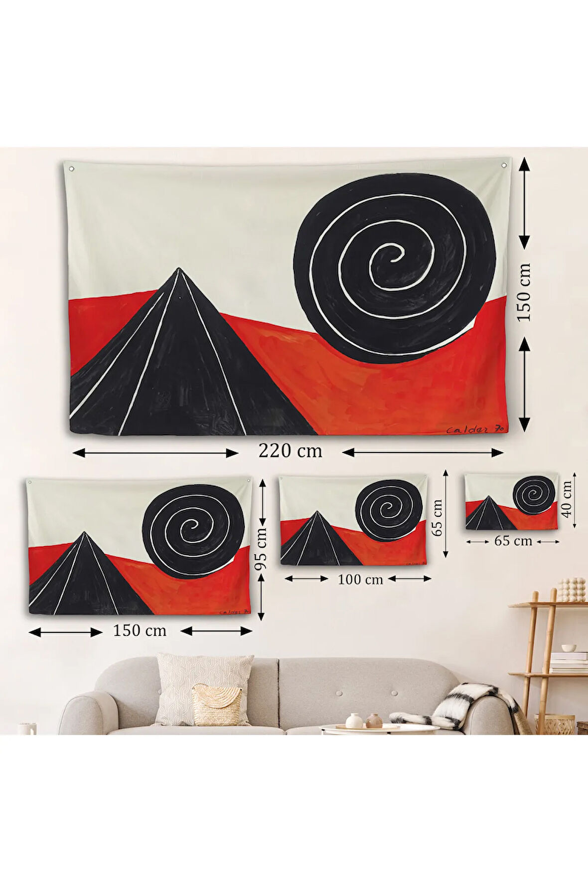 Alexander Calder - Piramit ve Sarmal Duvar Örtüsü - Pyramid and Spiral-7111