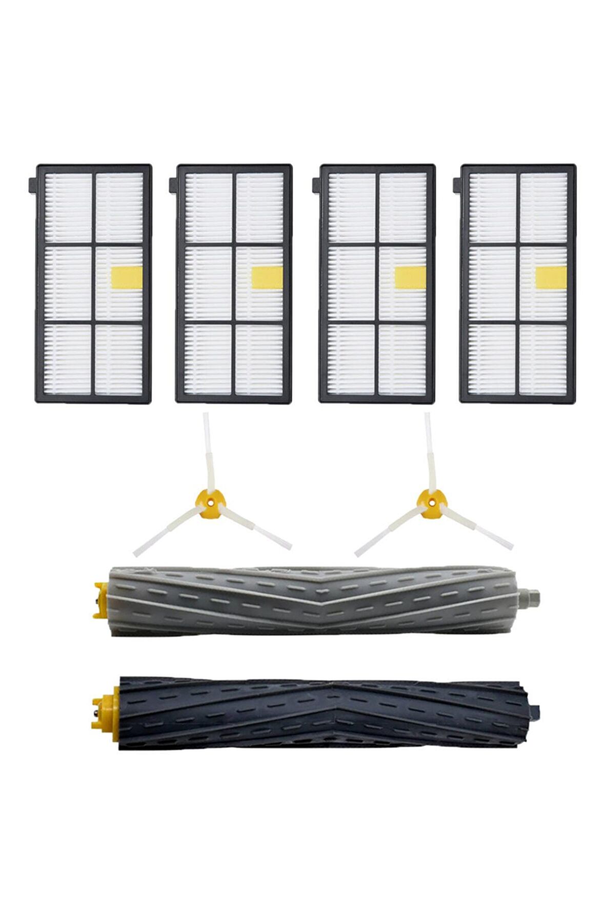 I-robot Roomba 800 Serisi Uyumlu 8 Parça Yedek Filtre Fırça Seti