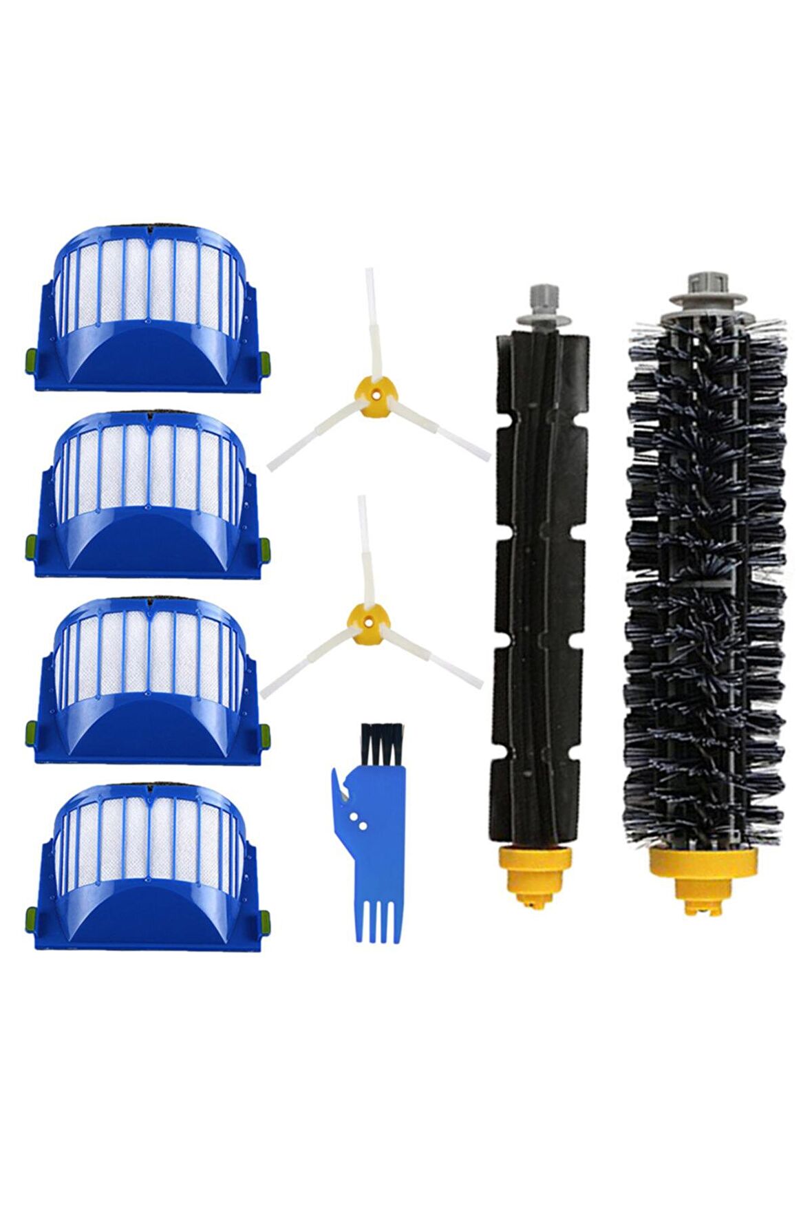 I-robot Roomba 600 Serisi Uyumlu 8 Parça Yedek Filtre Fırça Seti