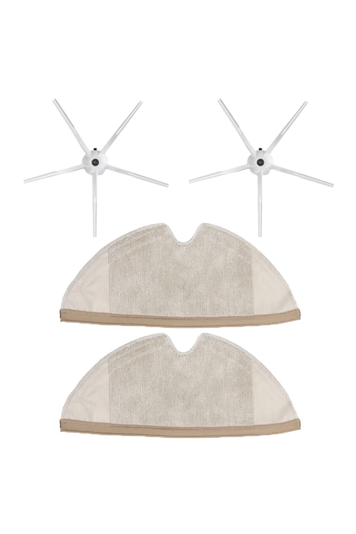 Roborock S5 Max Uyumlu 4 Parça Yedek Filtre Fırça Seti Beyaz