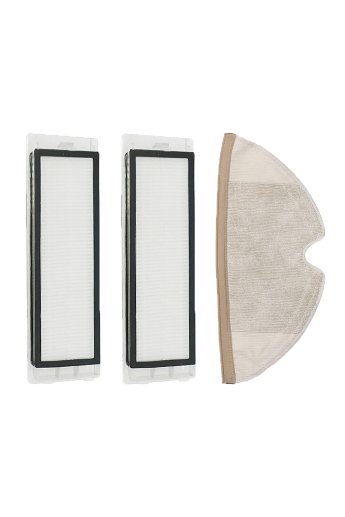 Roborock S5 Max Uyumlu 3 Parça Yedek Filtre Fırça Seti Siyah