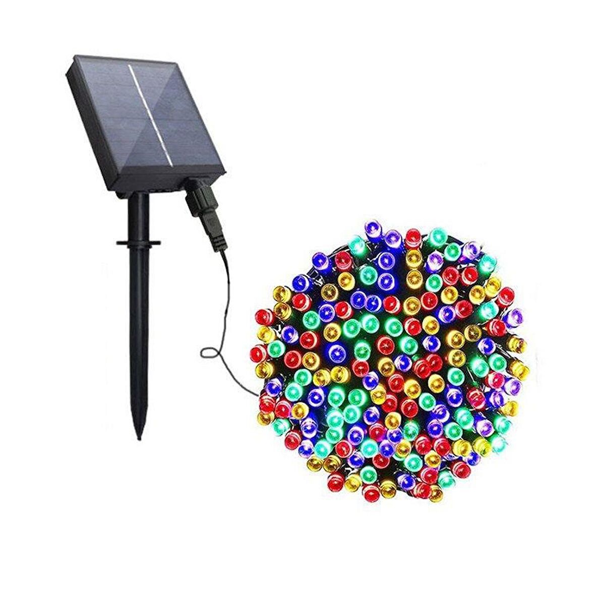 Solar Güneş Enerjili 8Mod Bahçe Aydınlatma Su Geçirmez 30Metre 300led Çok Renkli