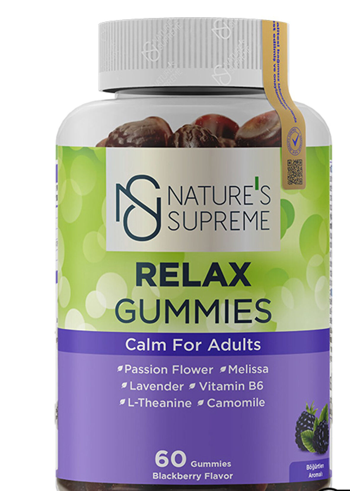 Nature's Supreme Relax Gummies 60 Çiğnenebilir Form