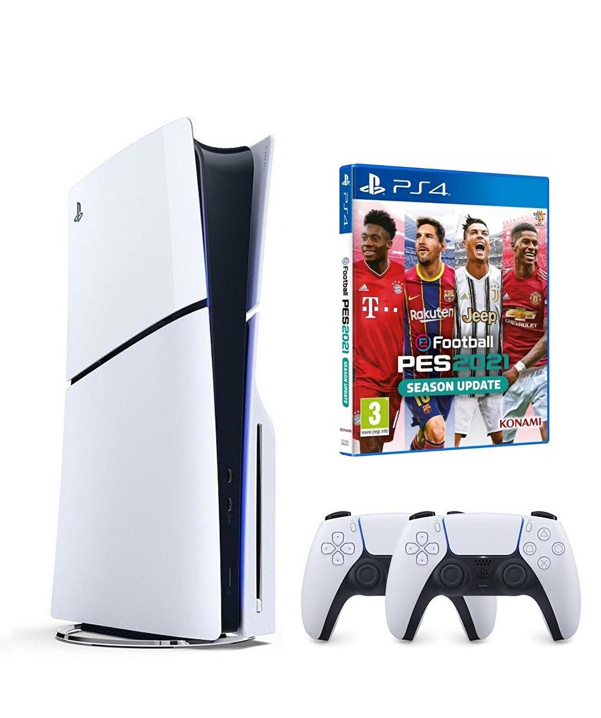 Sony Playstation 5 Slim Cd Edition + 2. DualSense Ps5 Kol + Pes 2021 (ithalatçı Garantili)