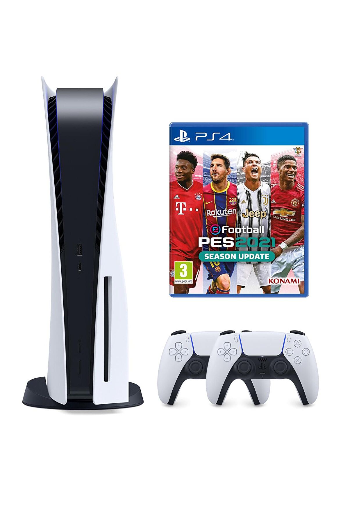 Playstation 5 Disk li + 2. PS5 DualSense Kol + Pes 2021 (ithalatçı Garantili)