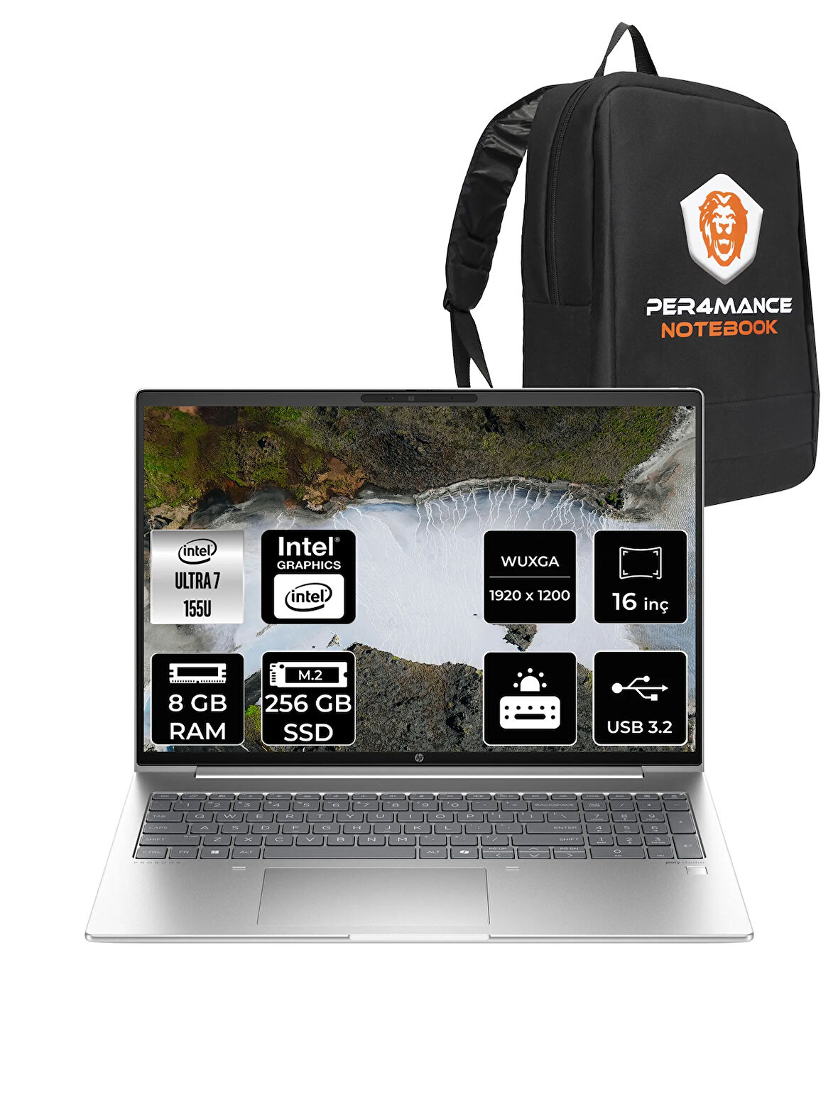 HP ProBook 460 İntel Core Ultra 7 155U 8GB 256GB SSD 16'' WUXGA FDOS A23BCEA & PER4 ÇANTA