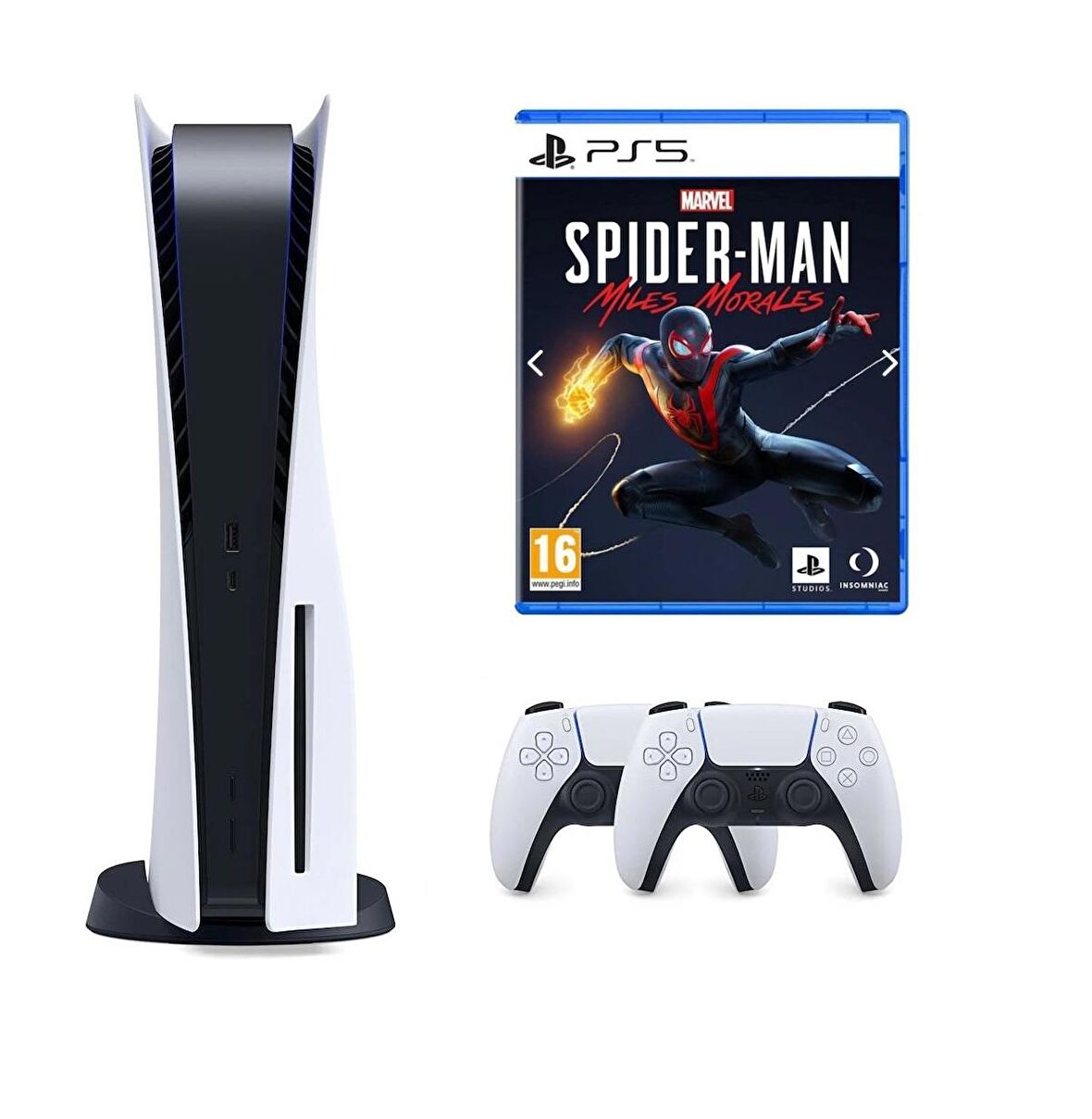Playstation 5 Disk li + 2. DualSense Kol + Ps5 Spider-Man Miles Morales (ithalatçı Garantili)
