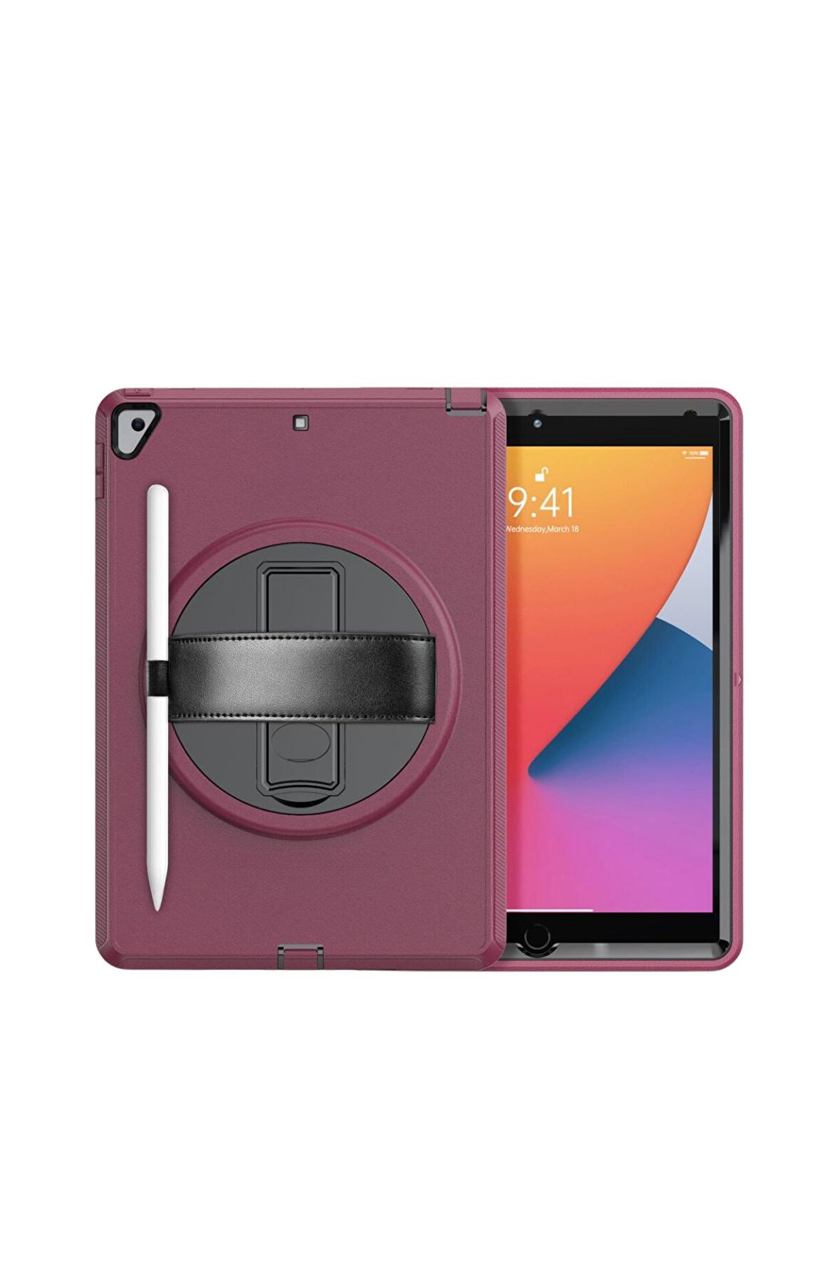 Qpen   iPad Pro  10.5  inç Uyumlu Hand Strap Tablet Kılıfı 