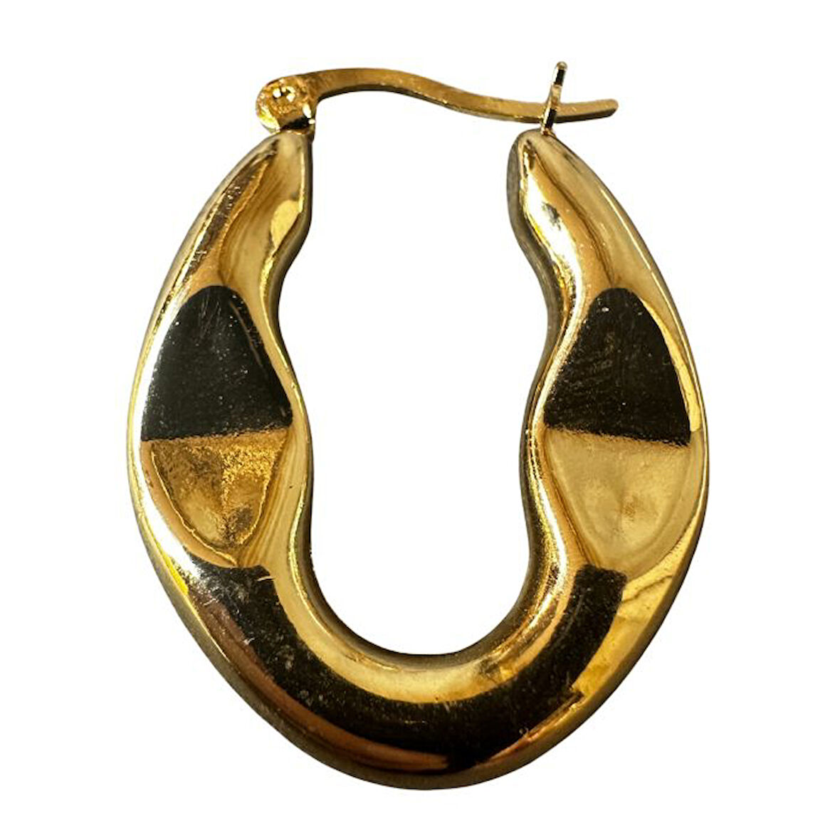 Uretti - İREM 3914 2423 Ortadan Ezme Model Oval Küpe