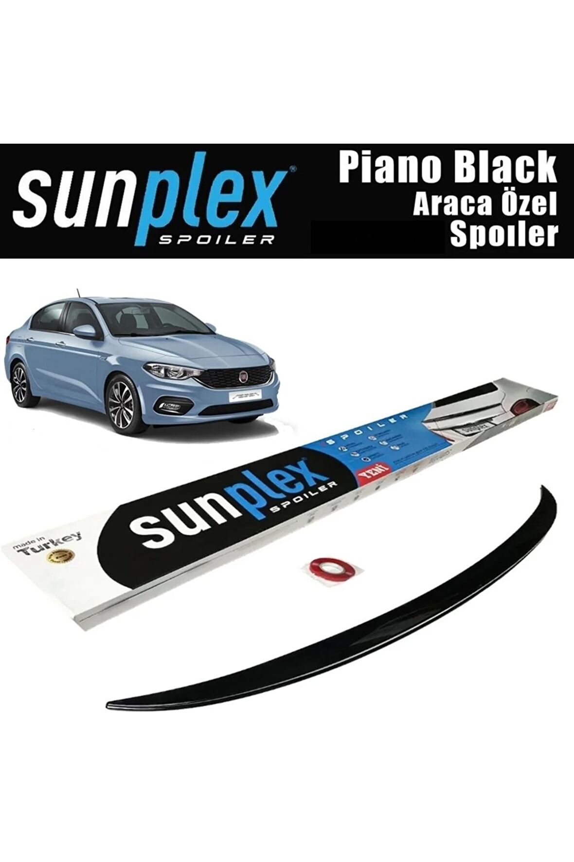 Fiat Egea Uyumlu Bagaj Üstü Spoiler Sedan Piano Black A+ Kalite