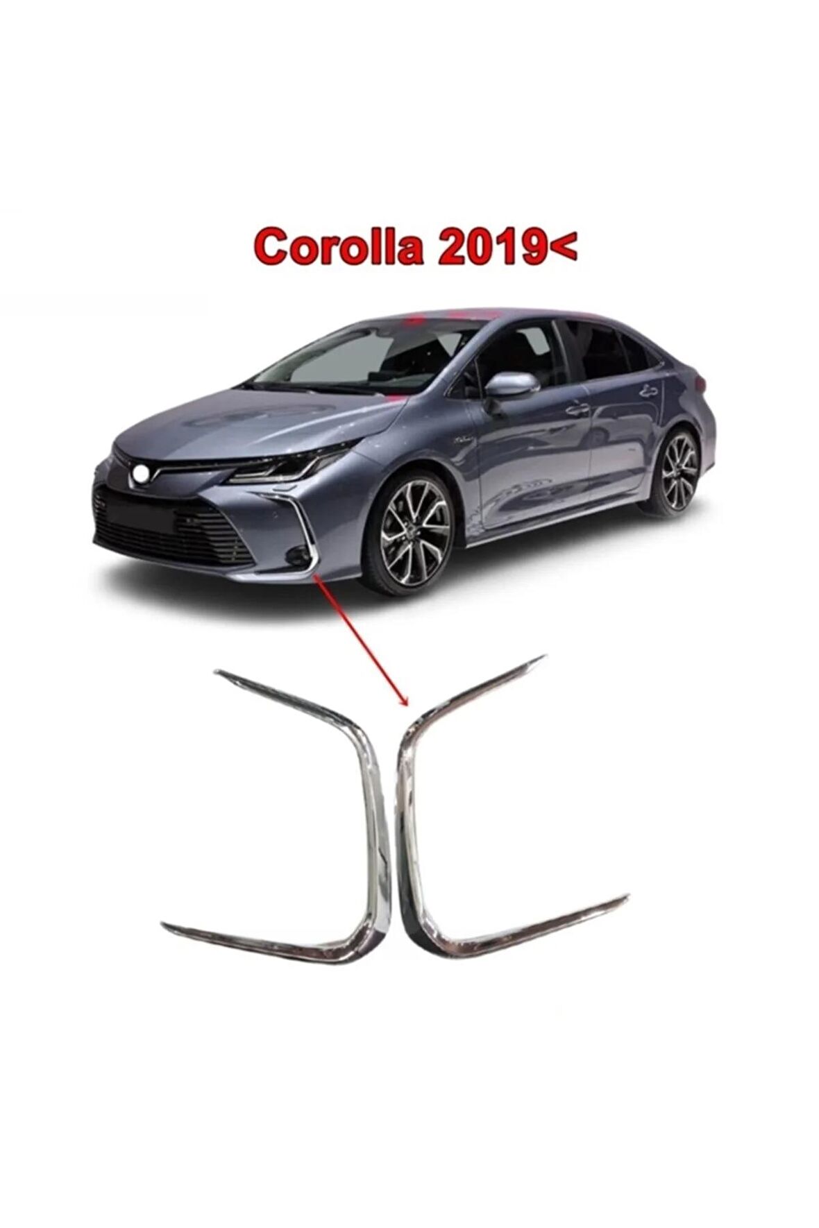 Toyota Corolla Sis Farı Çerçevesi 2019 Sonrası 2 Parça Abs Krom