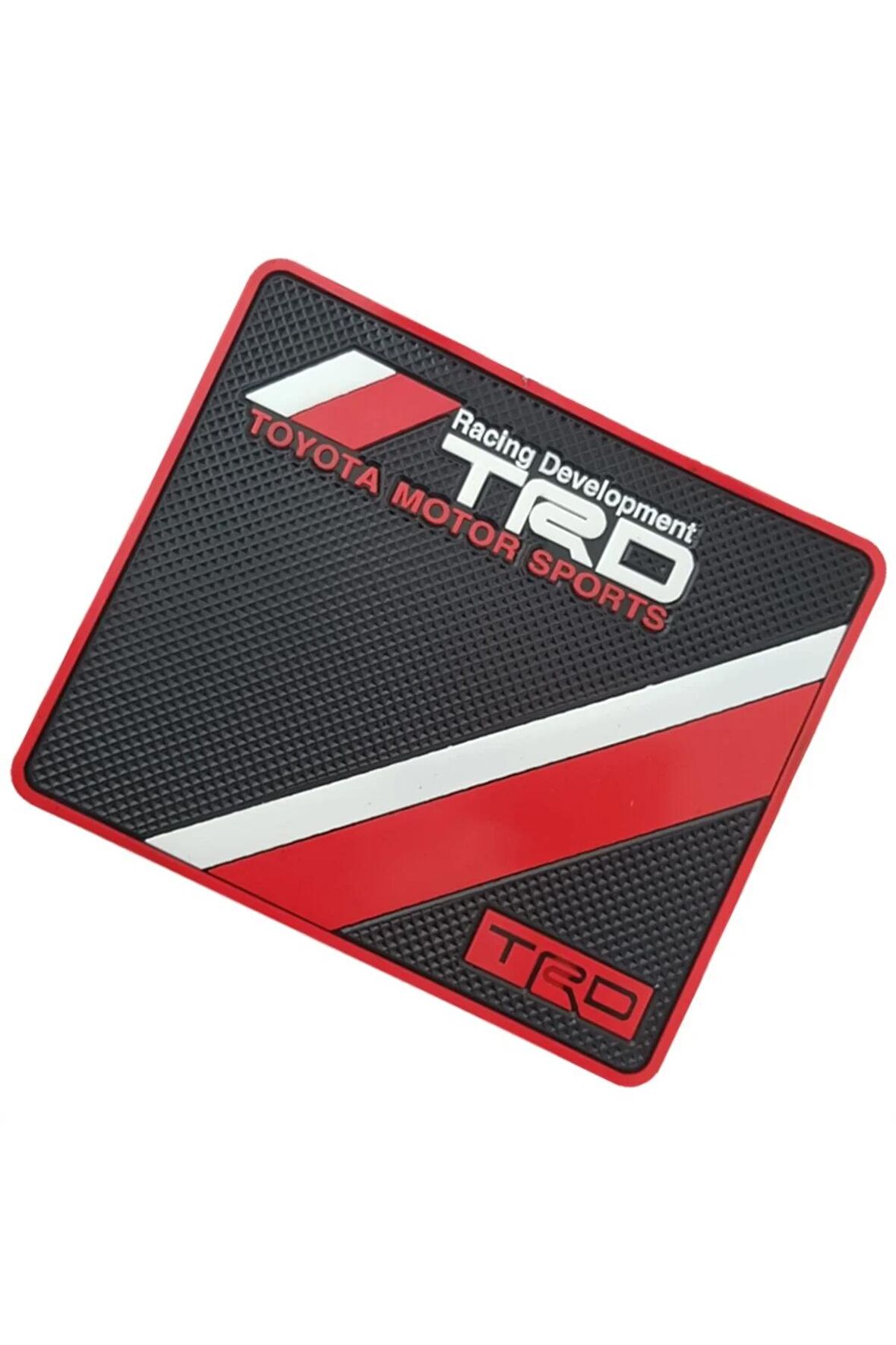 Kaydırmaz Silikonlu Ped Araç Göğüs Torpido Ev Ofis Çok Amaçlı TRD Motor Sports Desenli 19 cmx16,5 cm