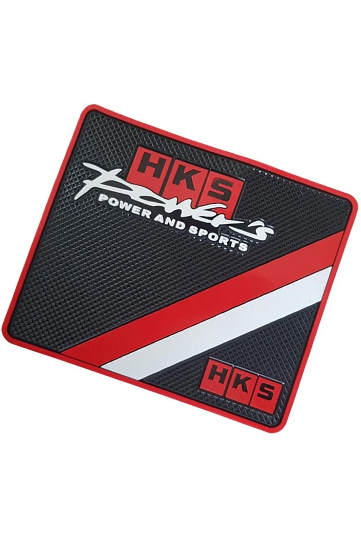 Kaydırmaz Silikonlu Ped Araç Göğüs Torpido Ev Ofis Çok Amaçlı HKS Desenli 19 cm x 16,5 cm