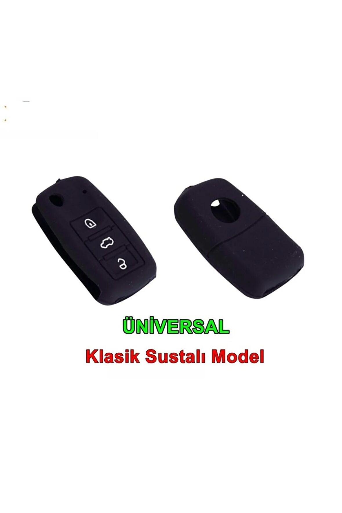 Vw Univesal Sustalı Silikon Anahtar Kılıfı (anahtarlı Model) Siyah Renk