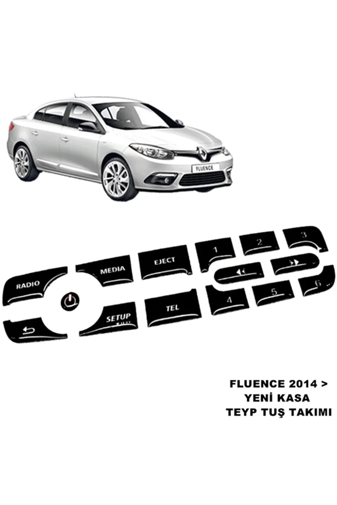 Renault Fluence Teyp Tuş Takımı Piano Black 2014 Sonrası