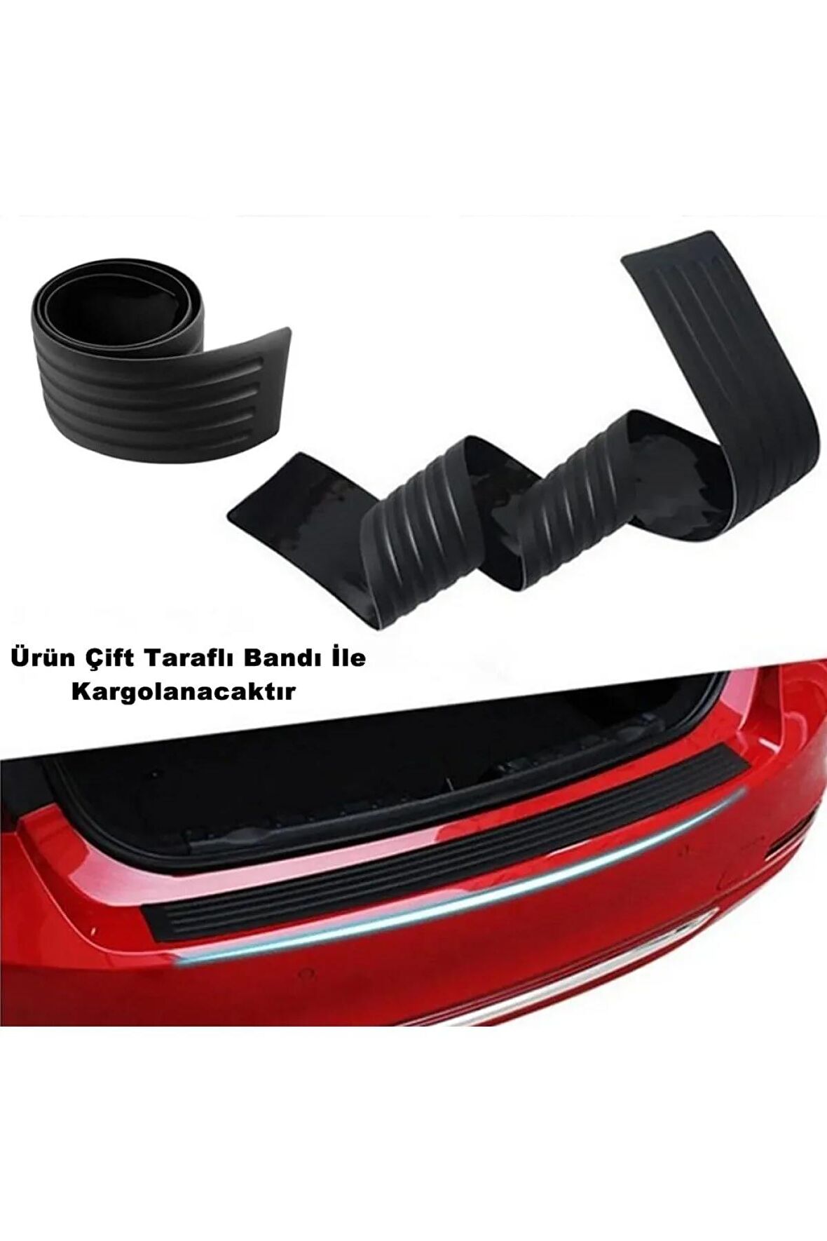 Arka Tampon Eşiği Kauçuk Yumuşak Malzeme Yapışma Model 8 Cm X 90 Cm Siyah -