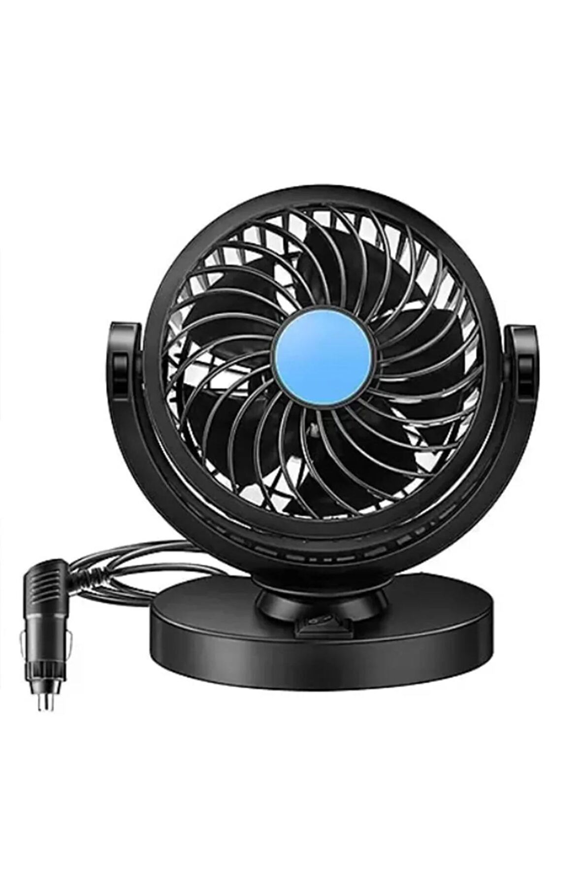 Araç Içi Torpido Üstü Tek Fanlı Oto Vantilatör 360° Dönebilir 12v