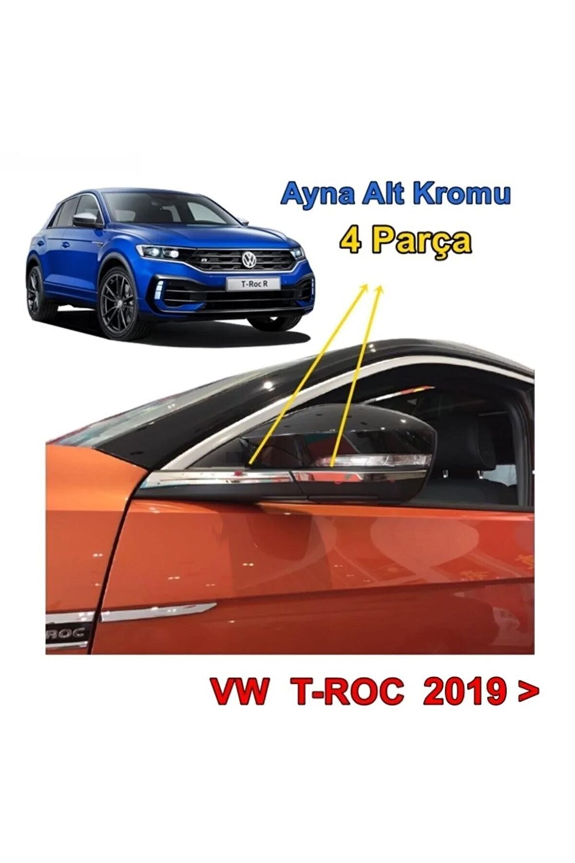 Vw T-roc Ayna Kapak Alt Çıtası 2019 Sonrası 4 Prç. P.çelik