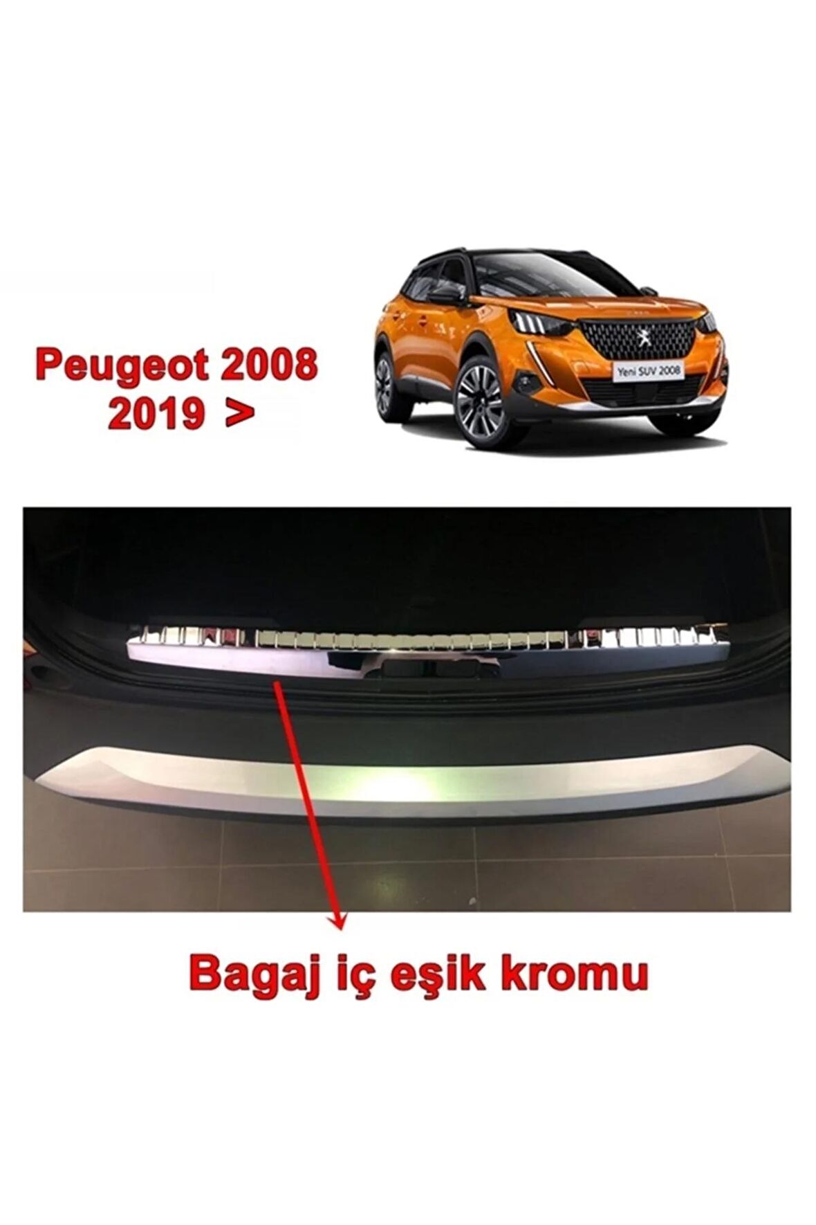 Peugeot 2008 Bagaj Iç Eşik Nikelajı 2019 Sonrası 1 Prç. P Çelik