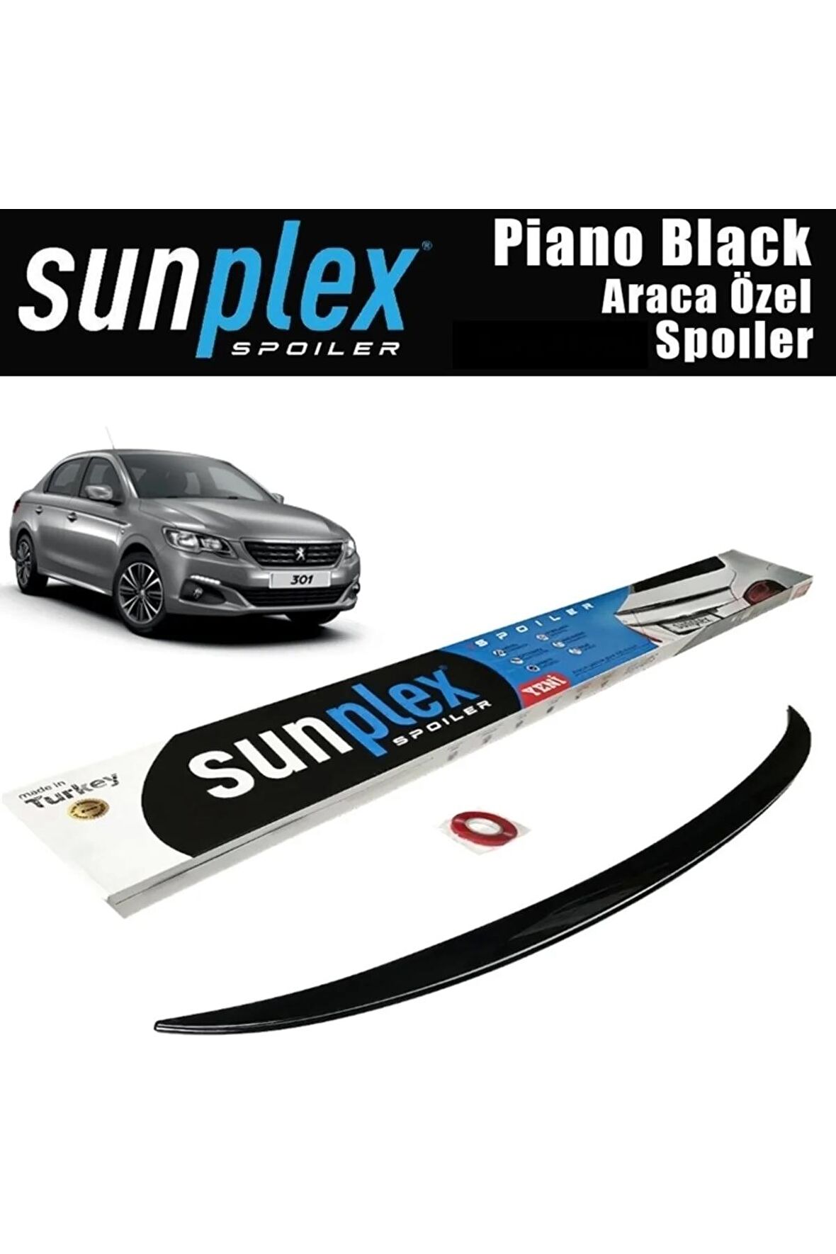Peugeot 301 Uyumlu Bagaj Üstü Spoiler Piano Black A+ Kalite