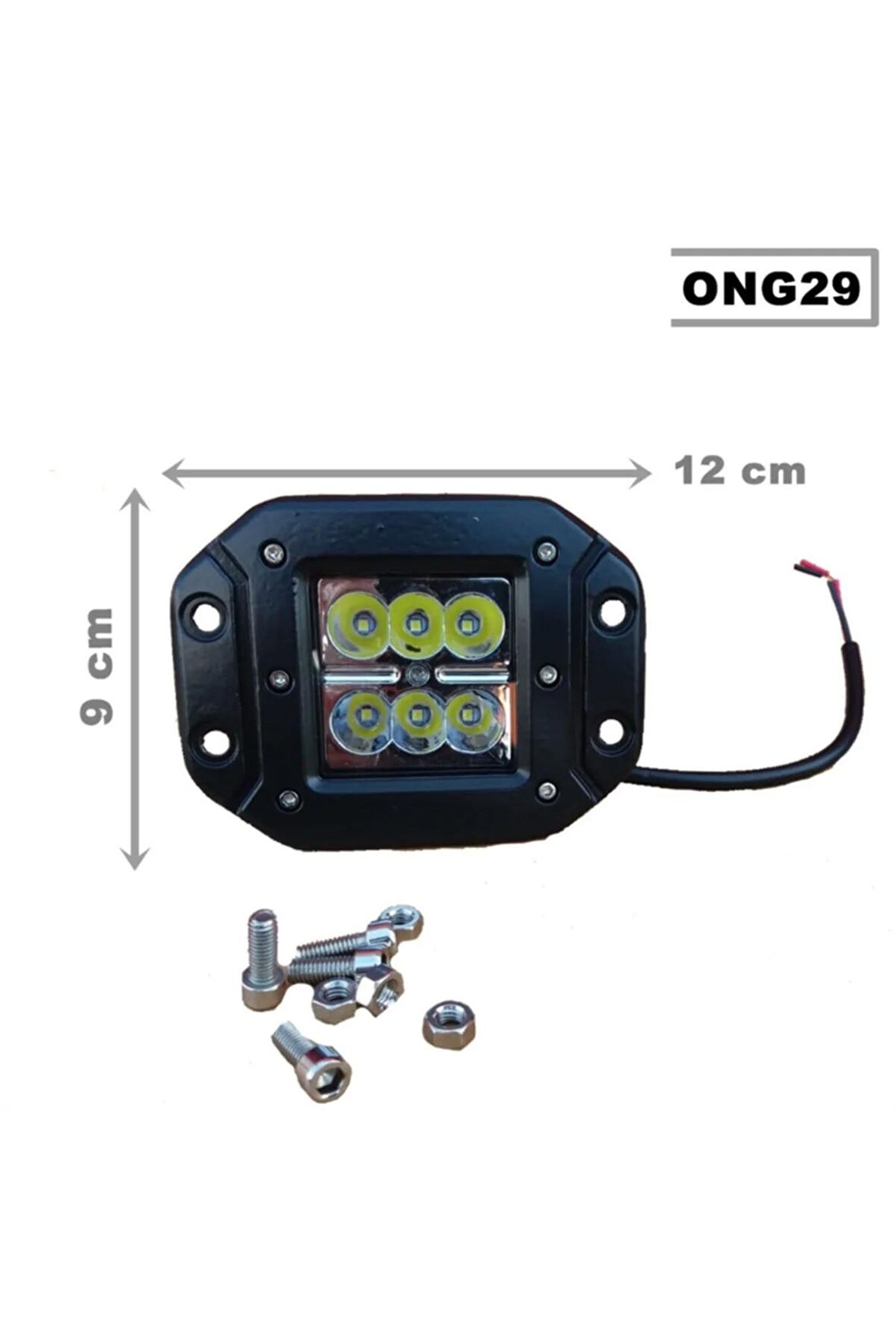 Led Bar Off Road Delici 6 Led Gömmeli Model Beyaz Işık - Siyah Çerçeve 1 Adet - 