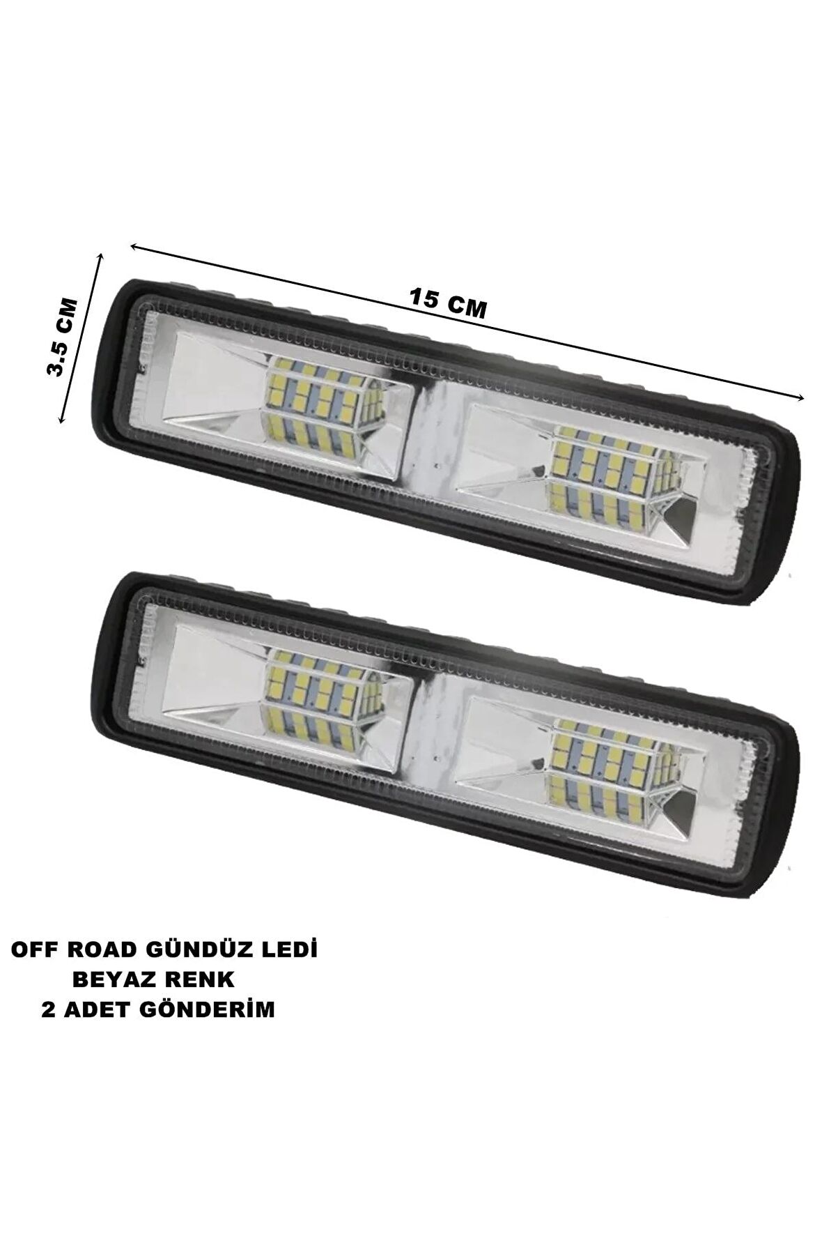 Off Road Led Lamba 60 Watt 16 Led Tek Sıra 15 Cm X 3.5 Cm Beyaz Led 2 Adet -