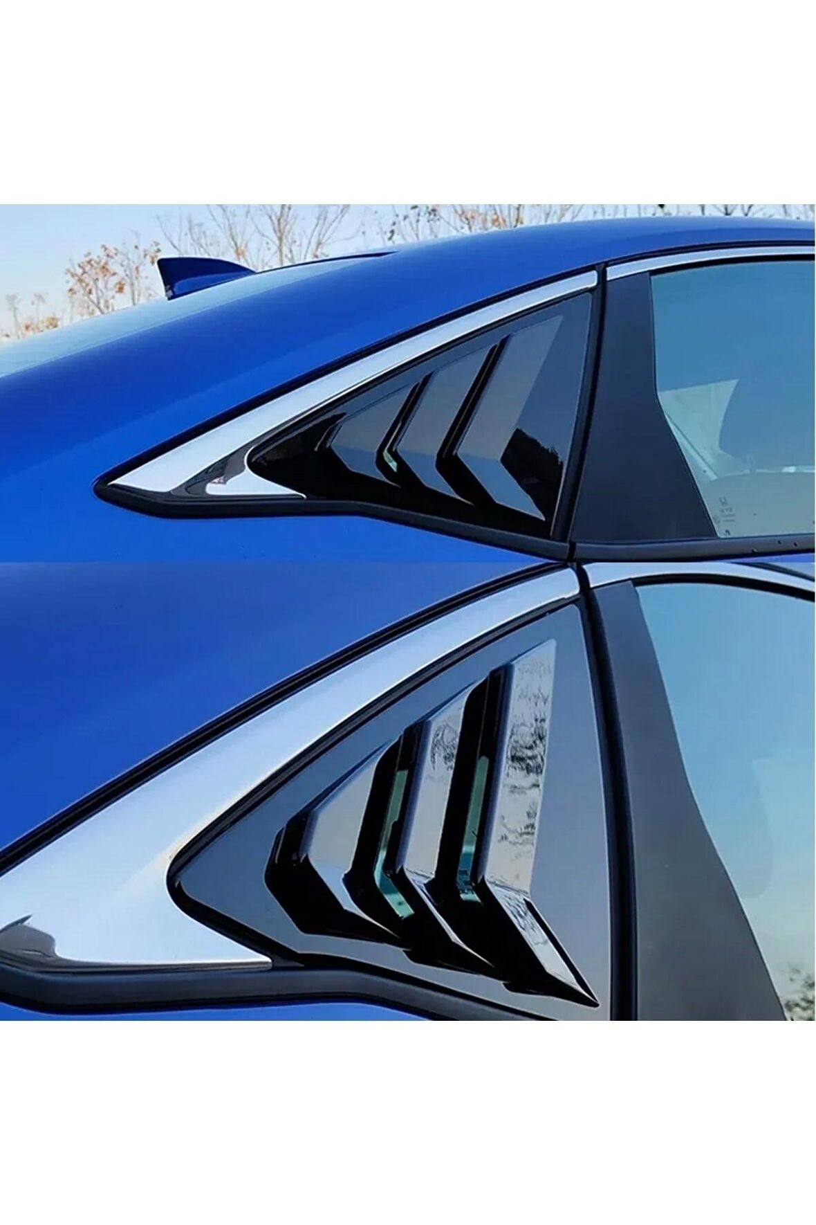 Honda Civic Fe Kelebek Cam Kaplama Vizörü 2022 Piano Black