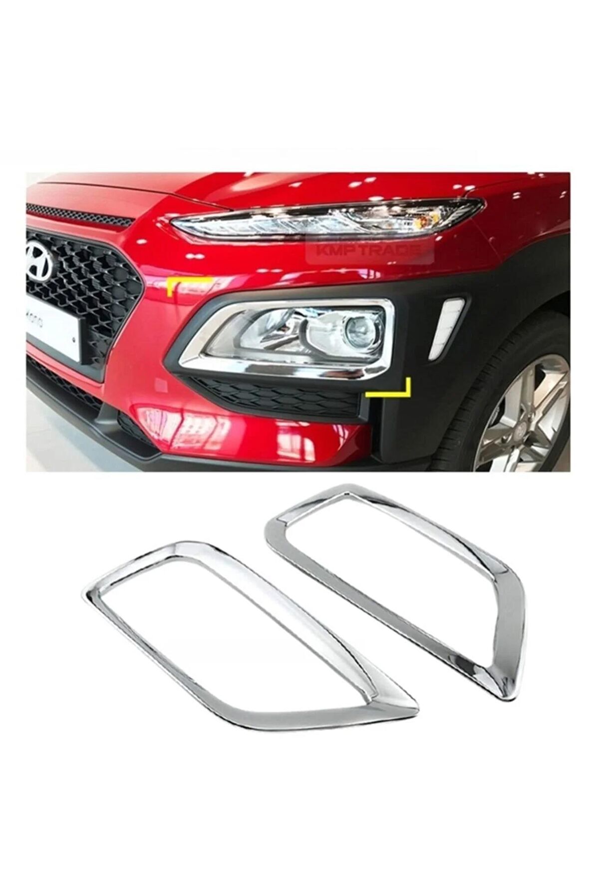 Hyundai Kona Sis Farı Çerçevesi 2018 Sonrası Abs Krom 2 Parça