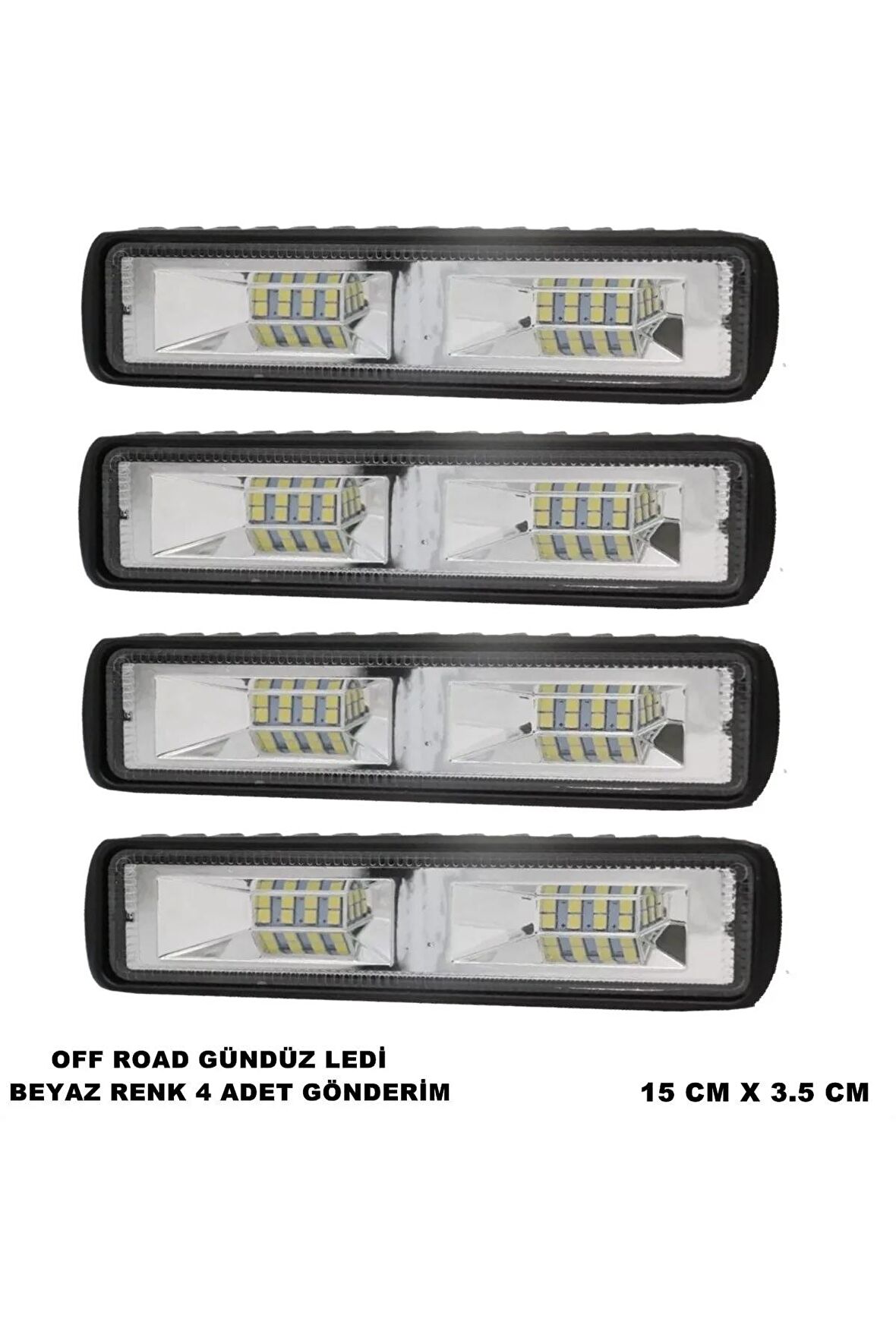 Off Road Led Lamba 60 Watt 16 Led Tek Sıra 15 Cm X 3.5 Cm Beyaz Led 4 Adet -