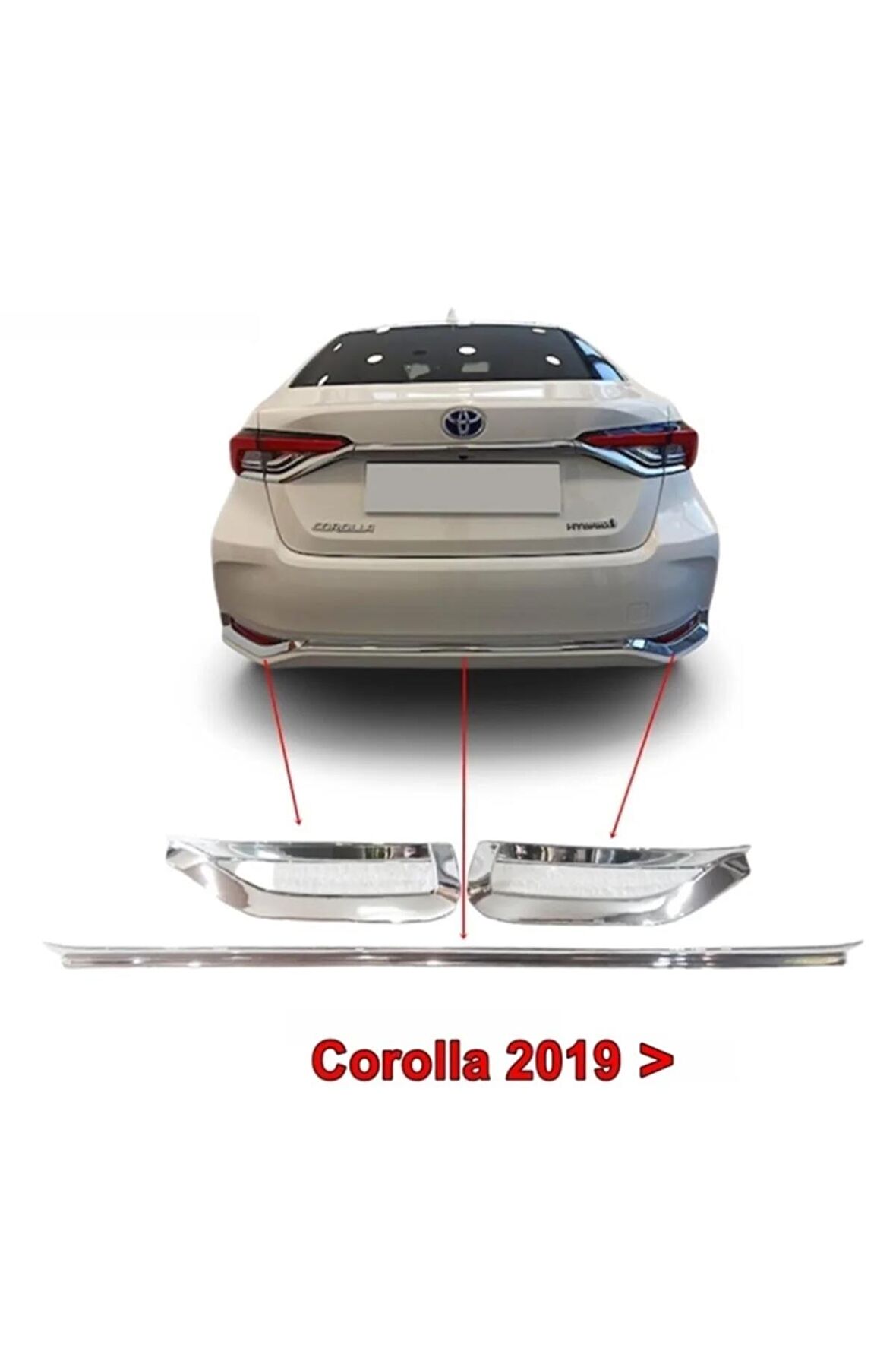 Toyota Corolla Arka Reflektör Çerçevesi 2019 Sonrası 3 Prç Abs