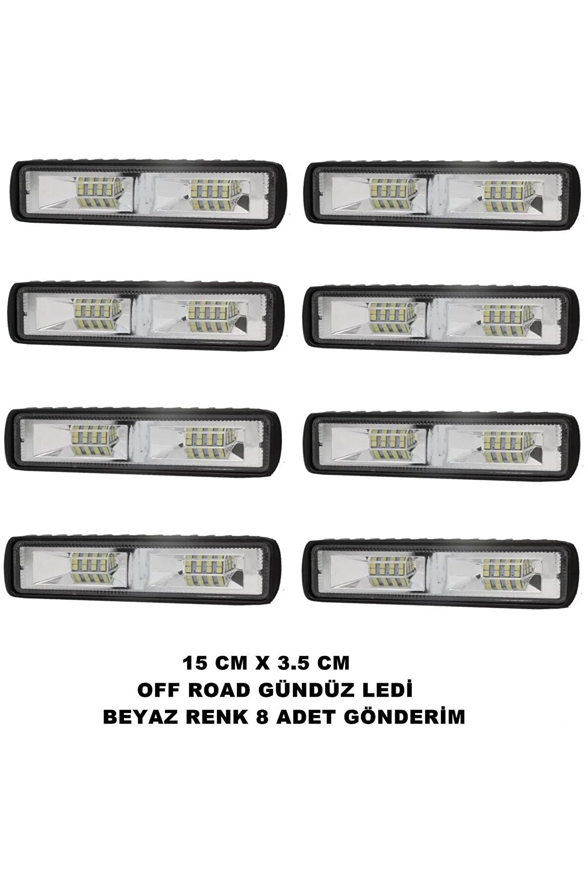 Off Road Led Lamba 60 Watt 16 Led Tek Sıra 15 Cm X 3.5 Cm Beyaz Led 8 Adet -