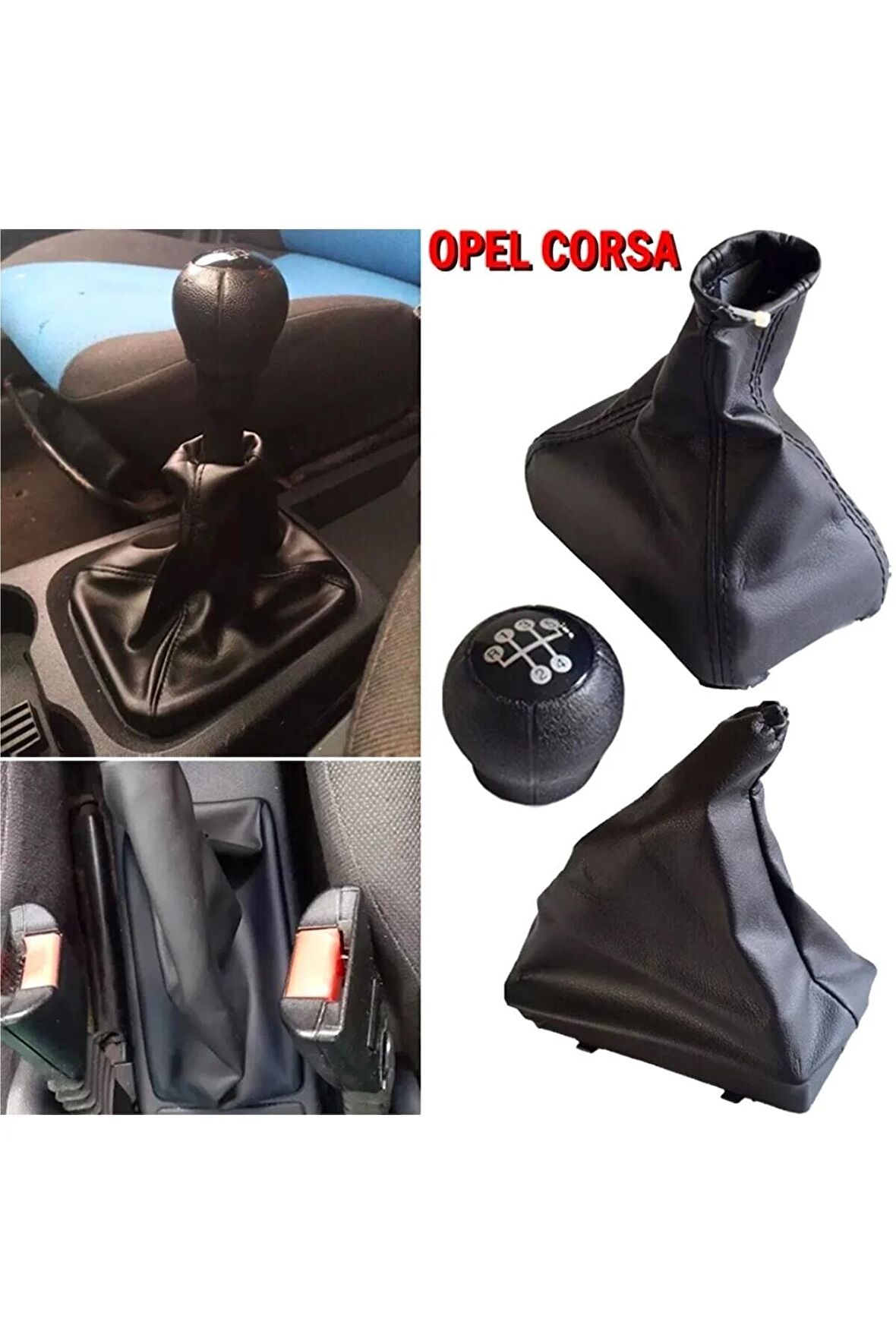 Opel Corsa C - Combo C Uyumlu Vites Körüğü El Freni Körüğü Vites Topuzu 3'lü Set (ÇERÇEVELİ)