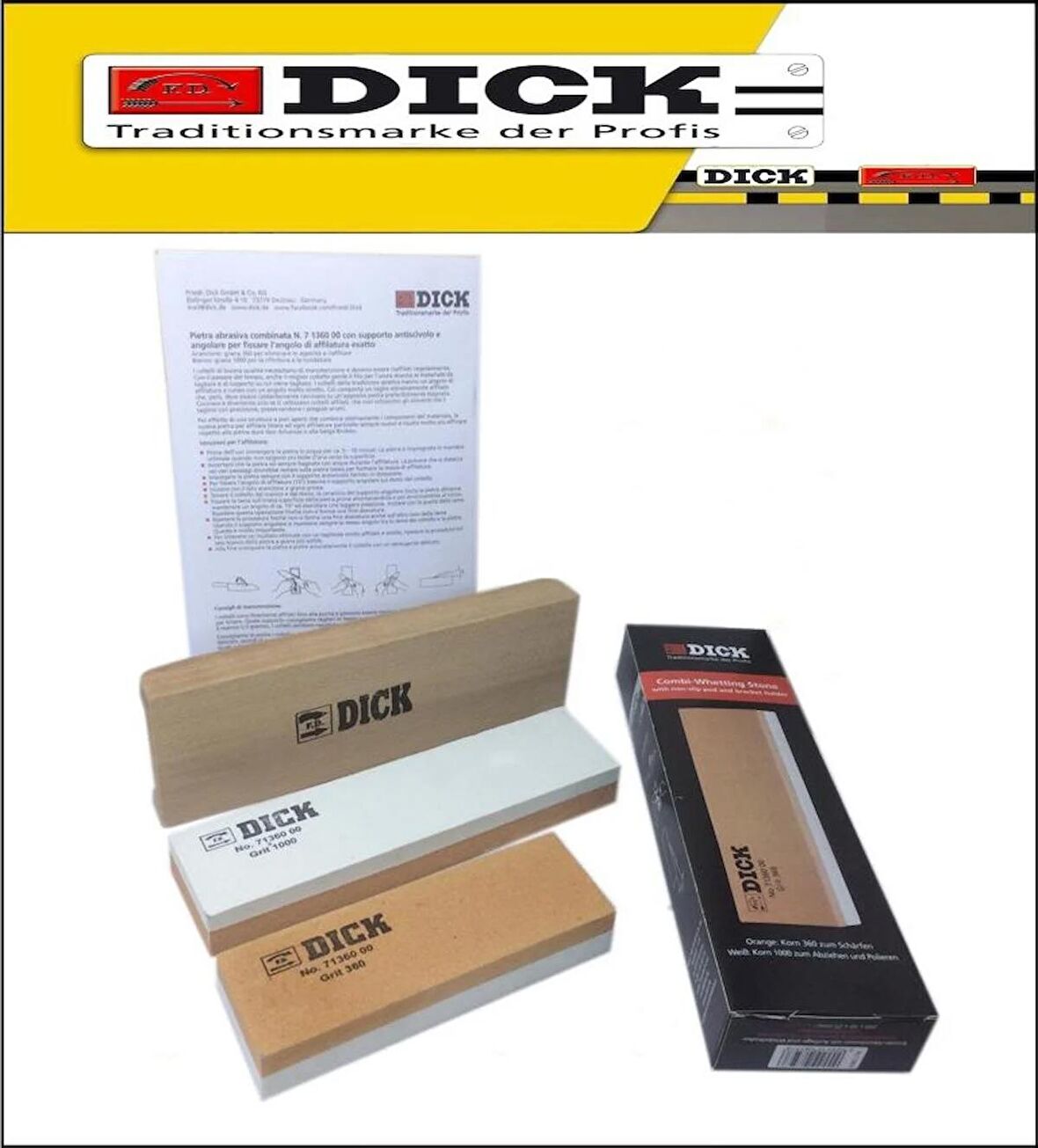 F.Dıck 360/1000 Kum Sulu Bıçak Bileme Taşı ( 15 cm )