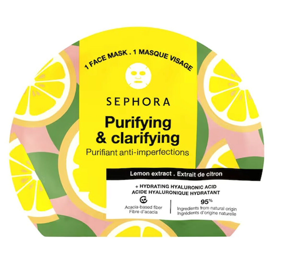 SEPHORA COLLECTION Fruit & Plant + Hyalurinc Acid Mask - Lemon Kağıt Yüz Maskesi