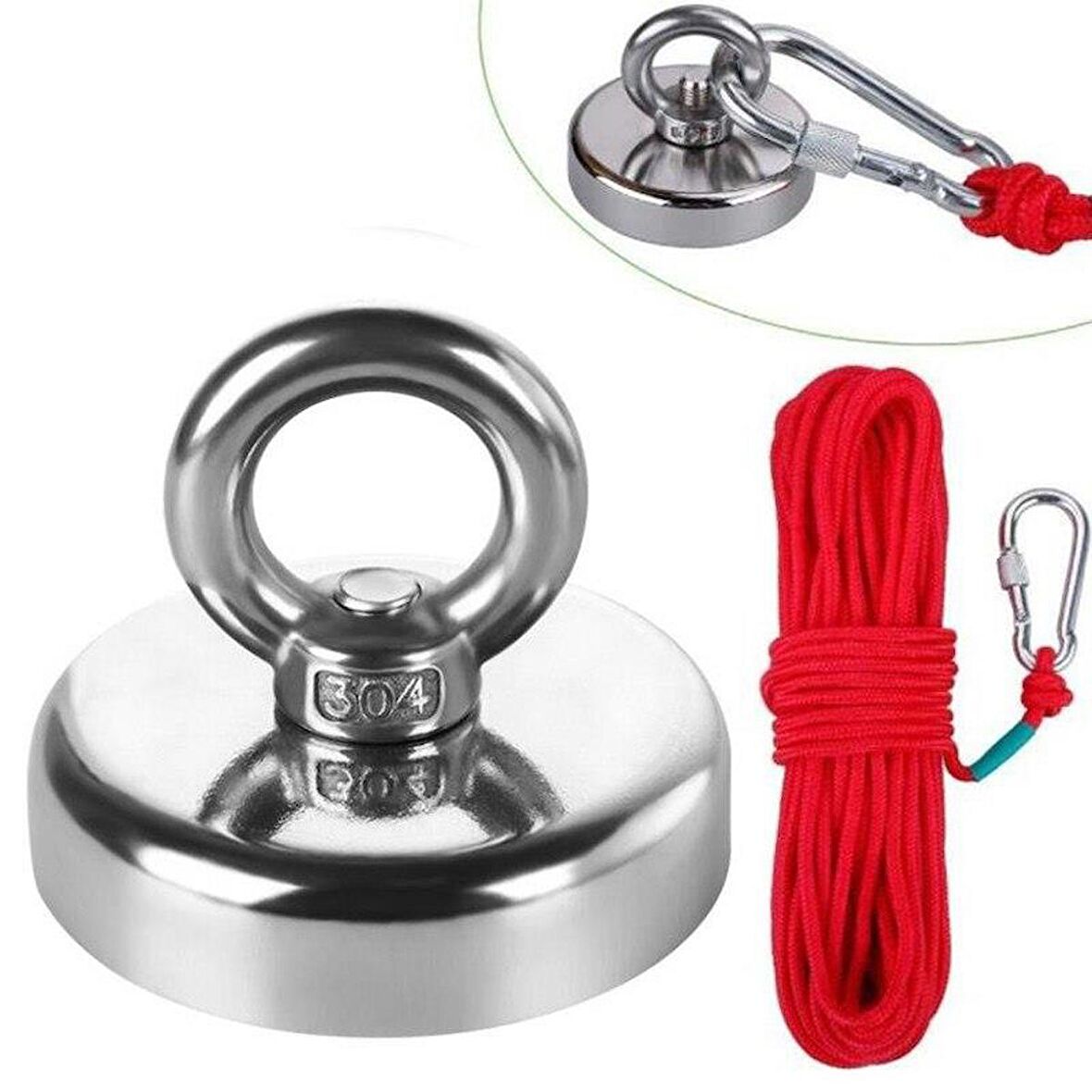 Valkyrie 102 Kg D60 Magnet Fishing 20M Halatlı Neodyum Pot Mıknatıs Seti