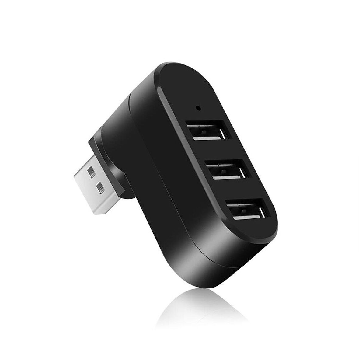 Valkyrie 3 Portlu USB 2.0 Hub Döner Kafalı Splitter Hub Adaptör Siyah