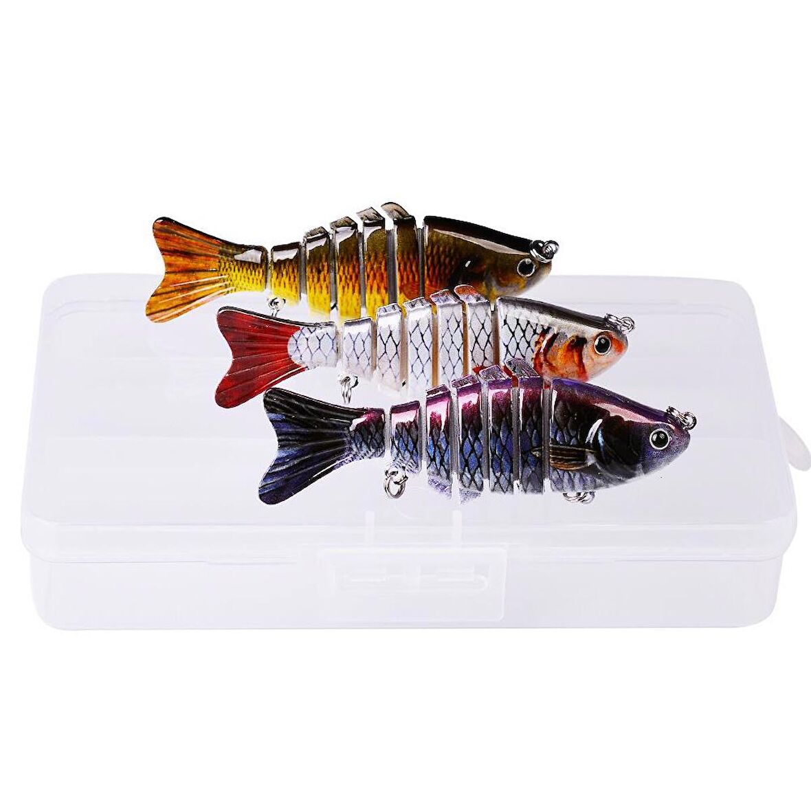 Valkyrie 3 Adet 7 Eklemli 3D Oynak Rapala Sahte Balık Yem Seti Tatlı ve Tuzlu Su Uyumlu Wobblers Swimbait