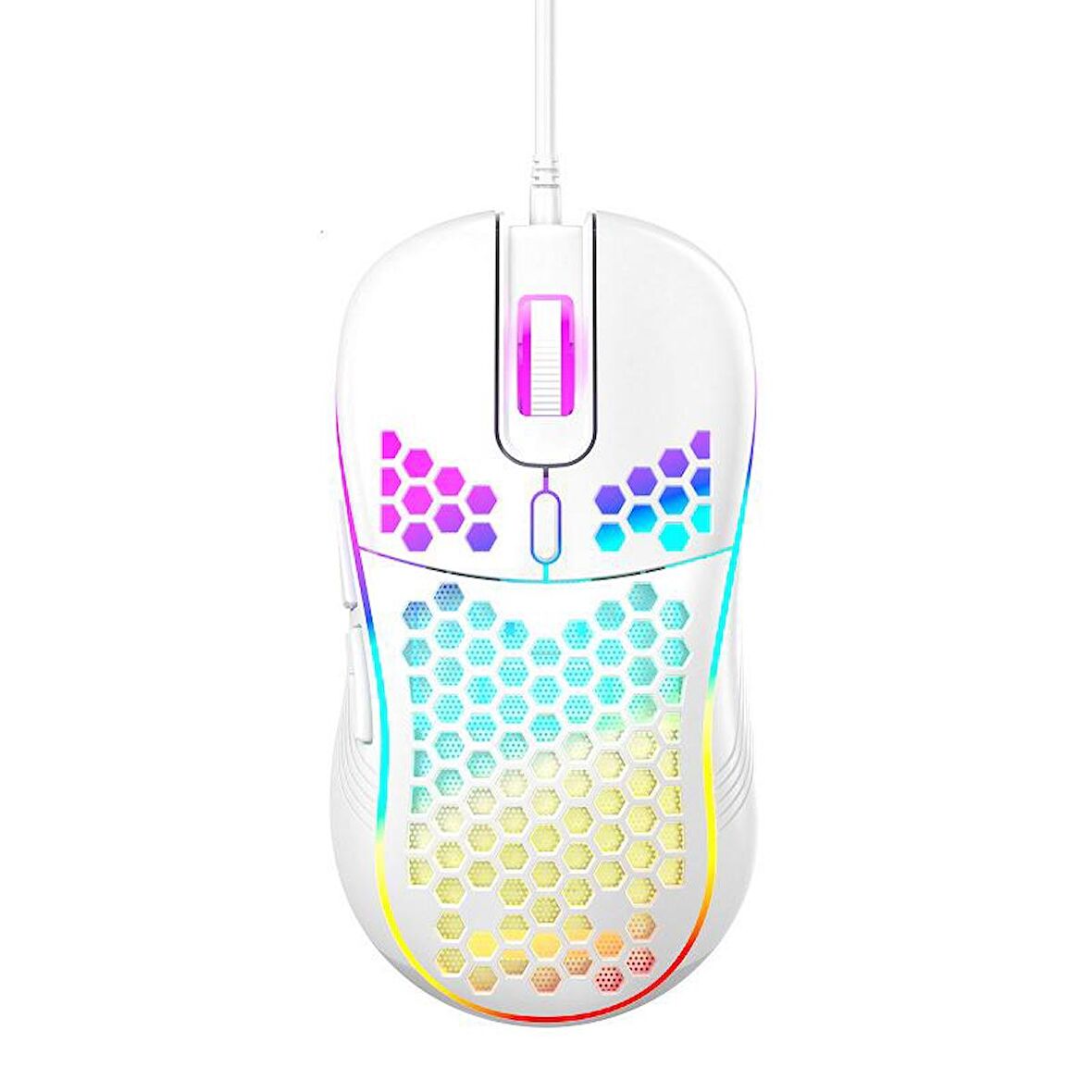 Valkyrie RGB Led Işıklı 6 Tuşlu 7200DPI Gaming Oyuncu Mouse Beyaz