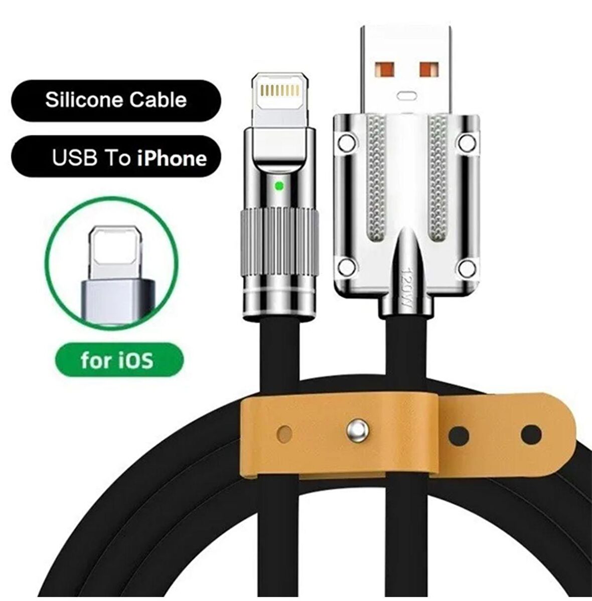 Valkyrie 6A Ios Apple Lightning Sıvı Silikon Data Hızlı Şarj Kablosu - Bakır Döşeme - Katlanmaz Kırılmaz Dayanıklı Kablo Siyah