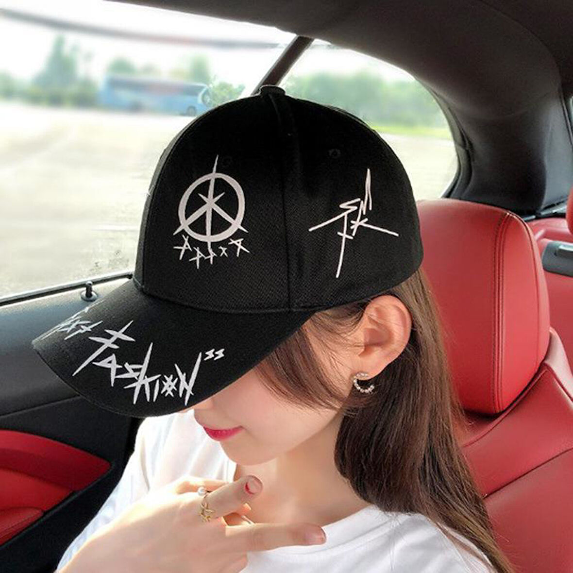 Valkyrie Trucker Şapka Unisex Metal Tokalı Ayarlanabilir Beyzbol Siyah